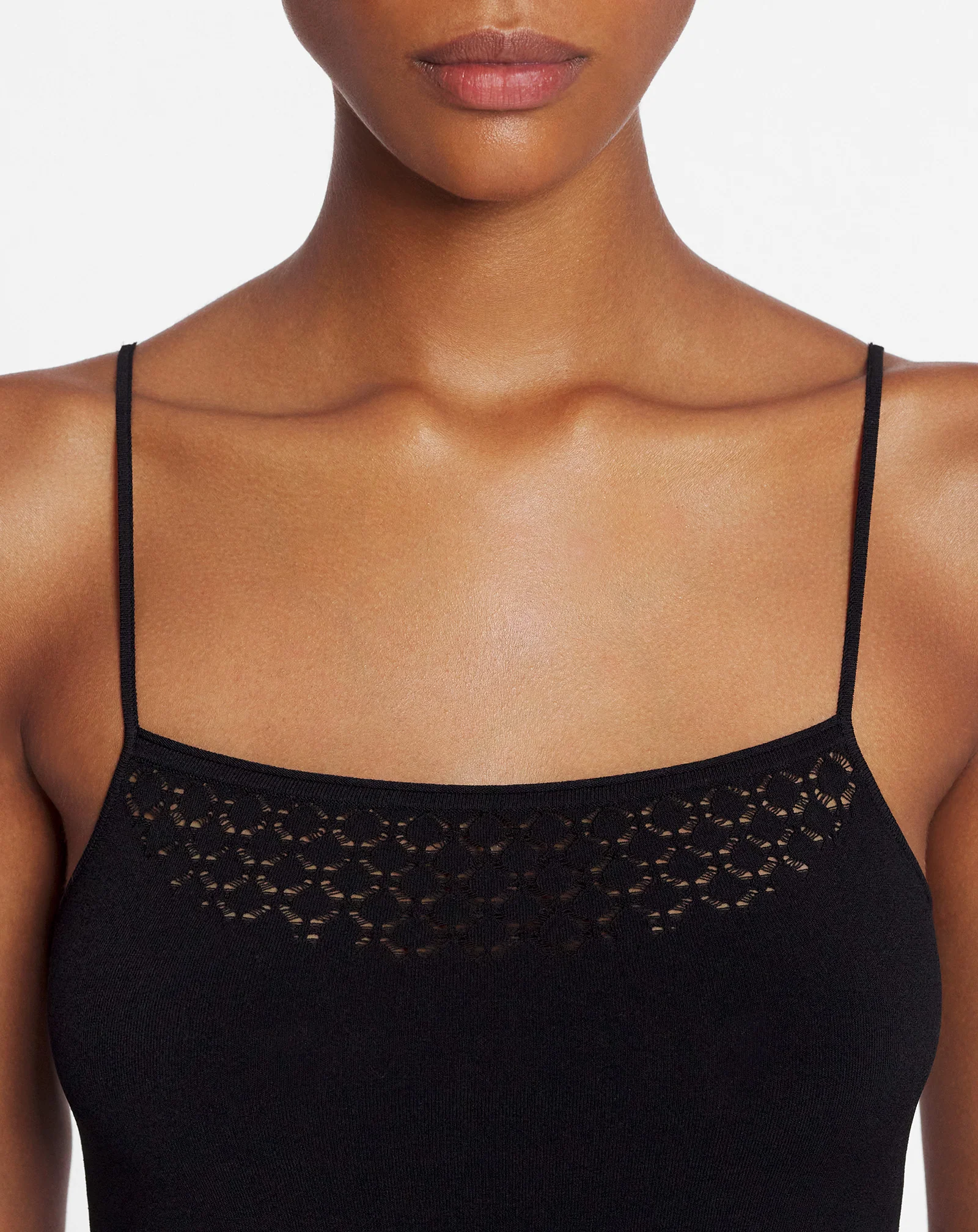 Tank top with lace detail