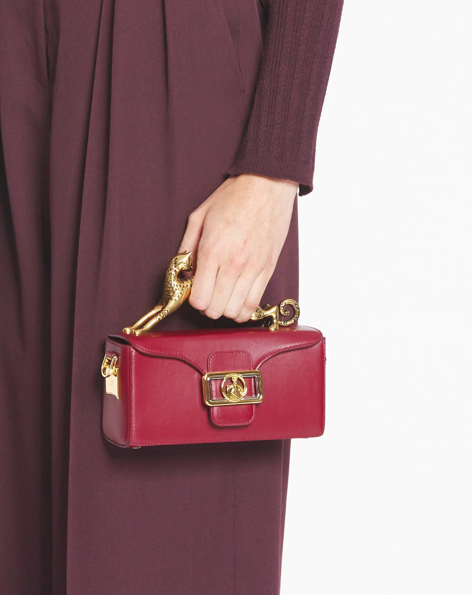 Nano pencil cat leather bag