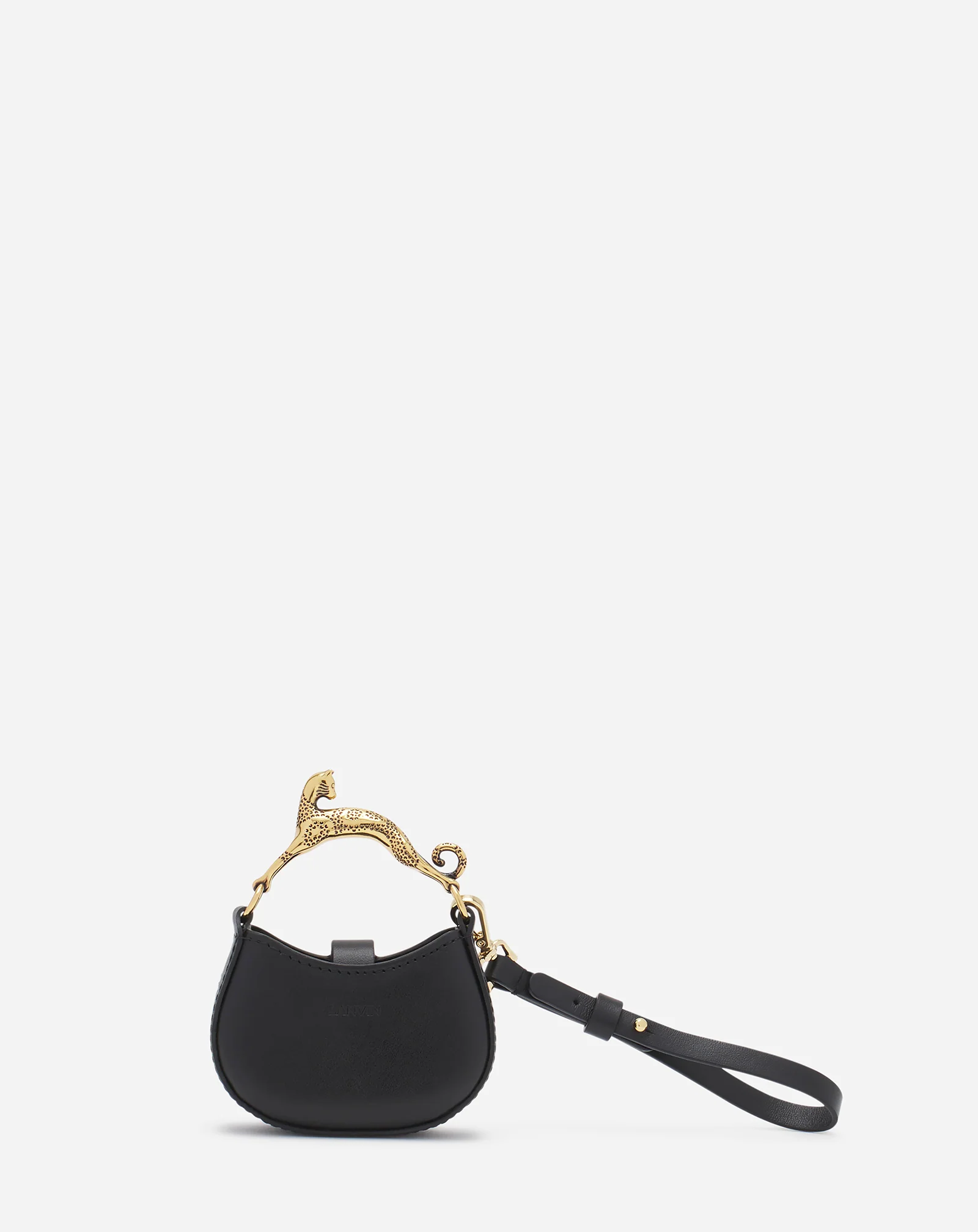 Micro hobo cat charm bag in leather