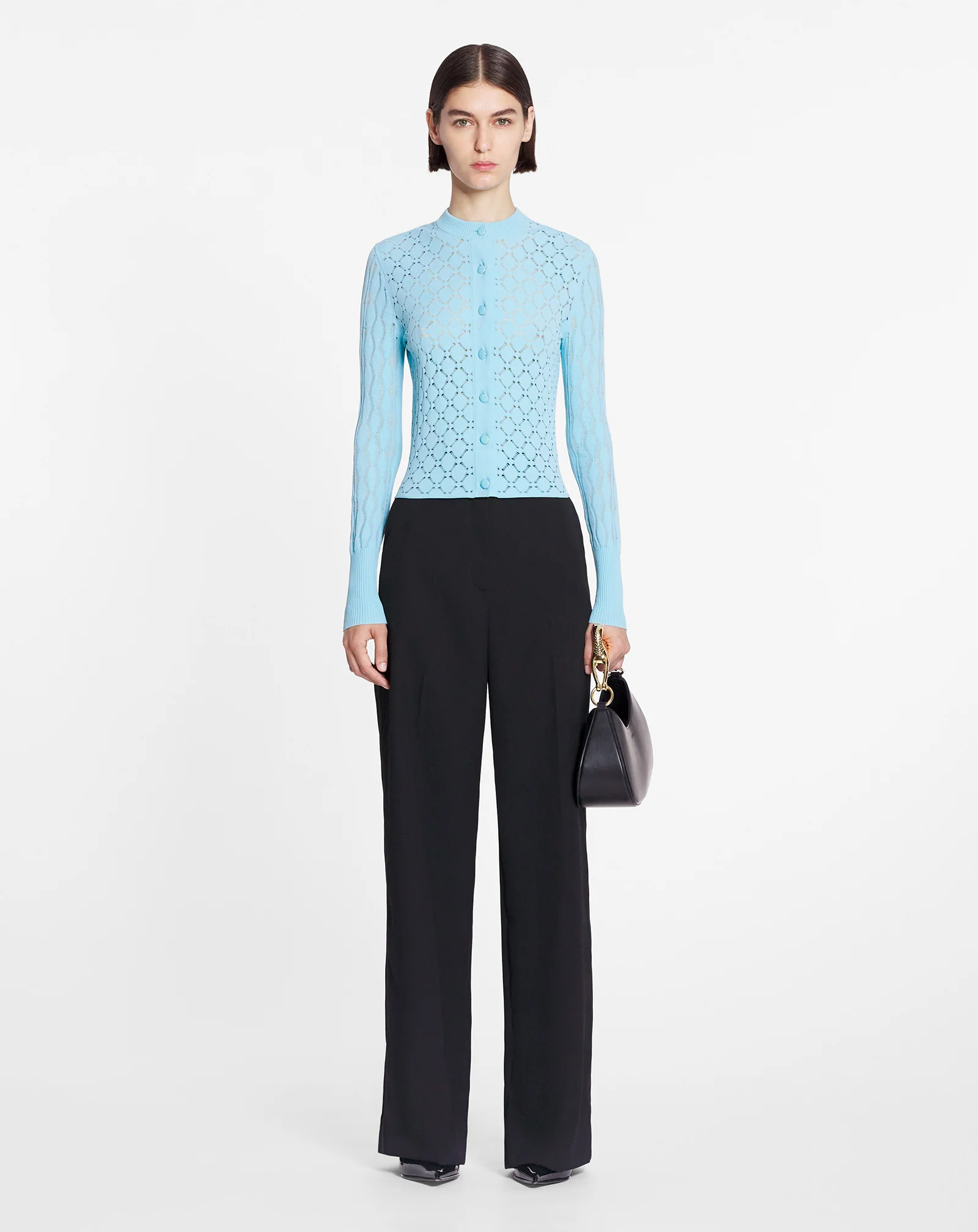 Bodycon cardigan with round neck