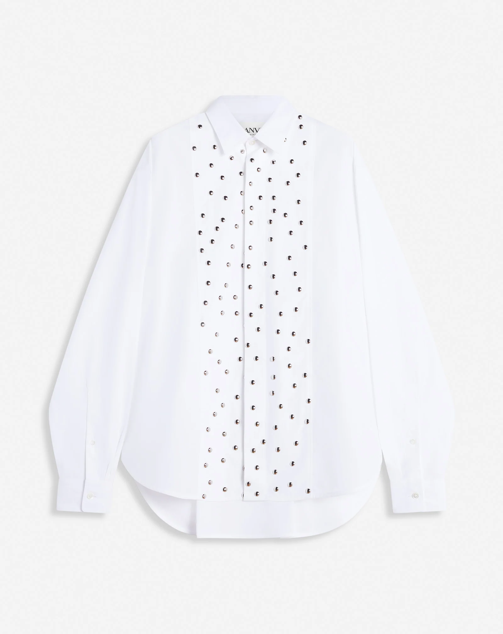 Loose-fit studded bib shirt