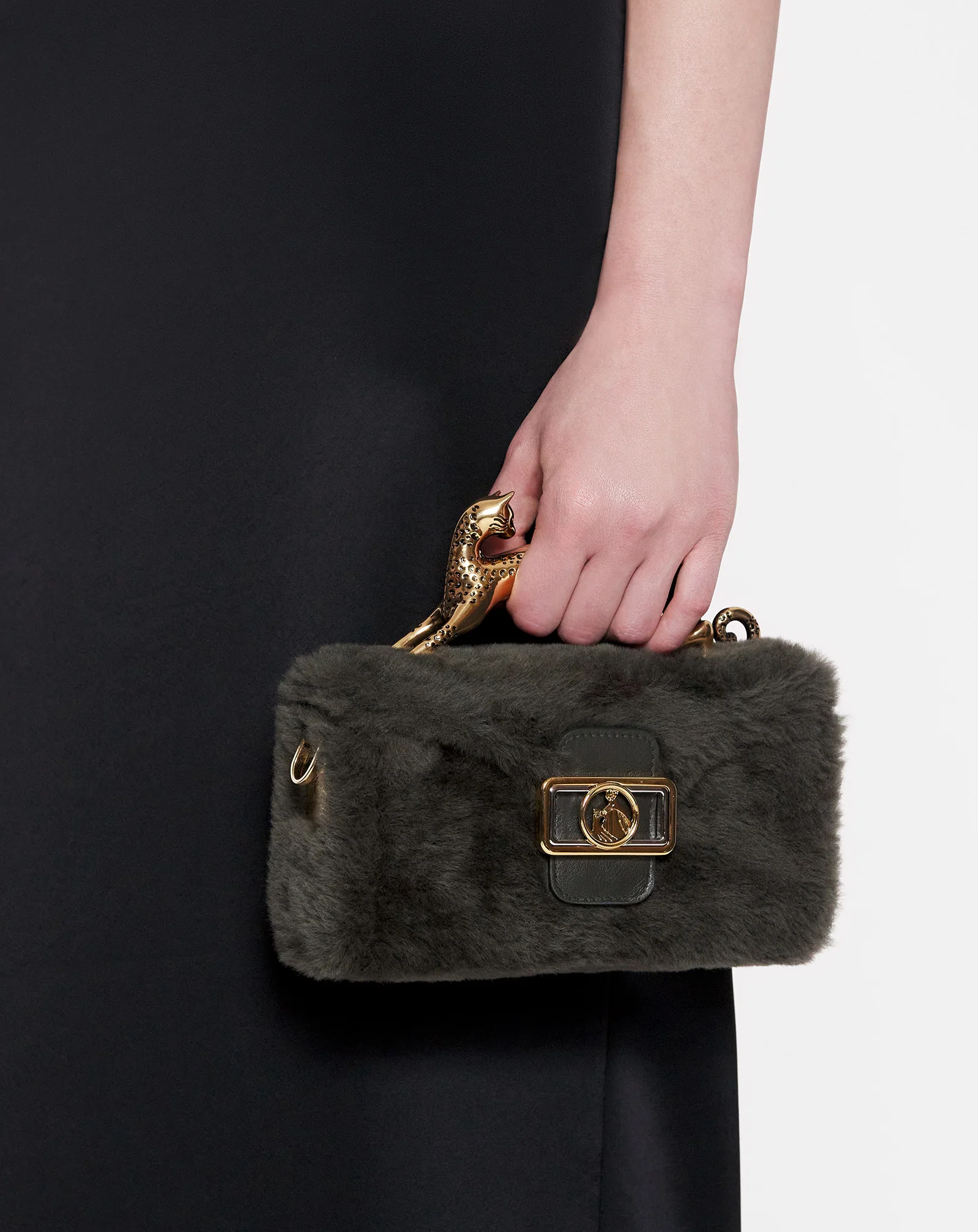 Shearling nano pencil cat bag