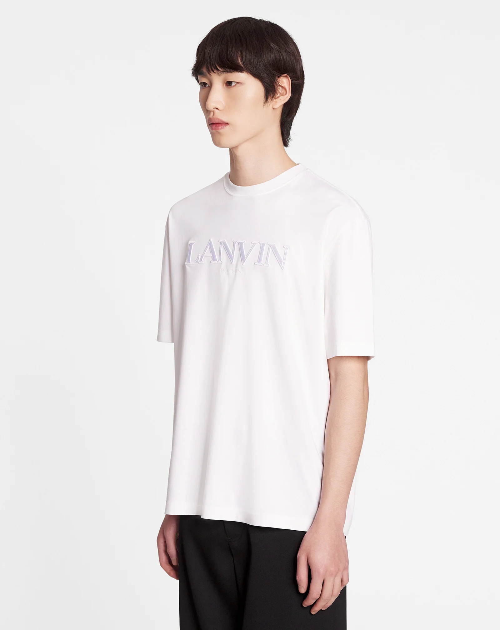Classic lanvin paris embroidered t-shirt