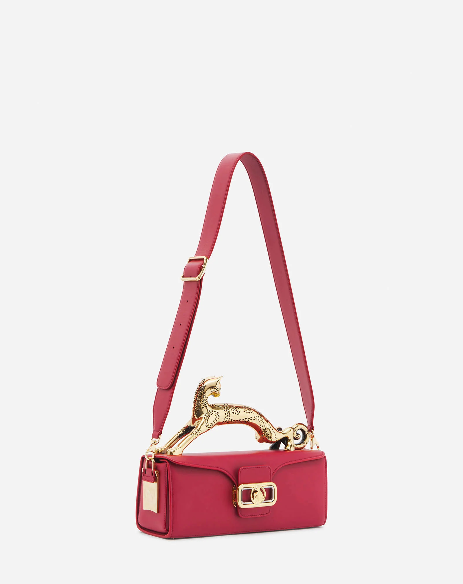 Medium pencil cat leather bag