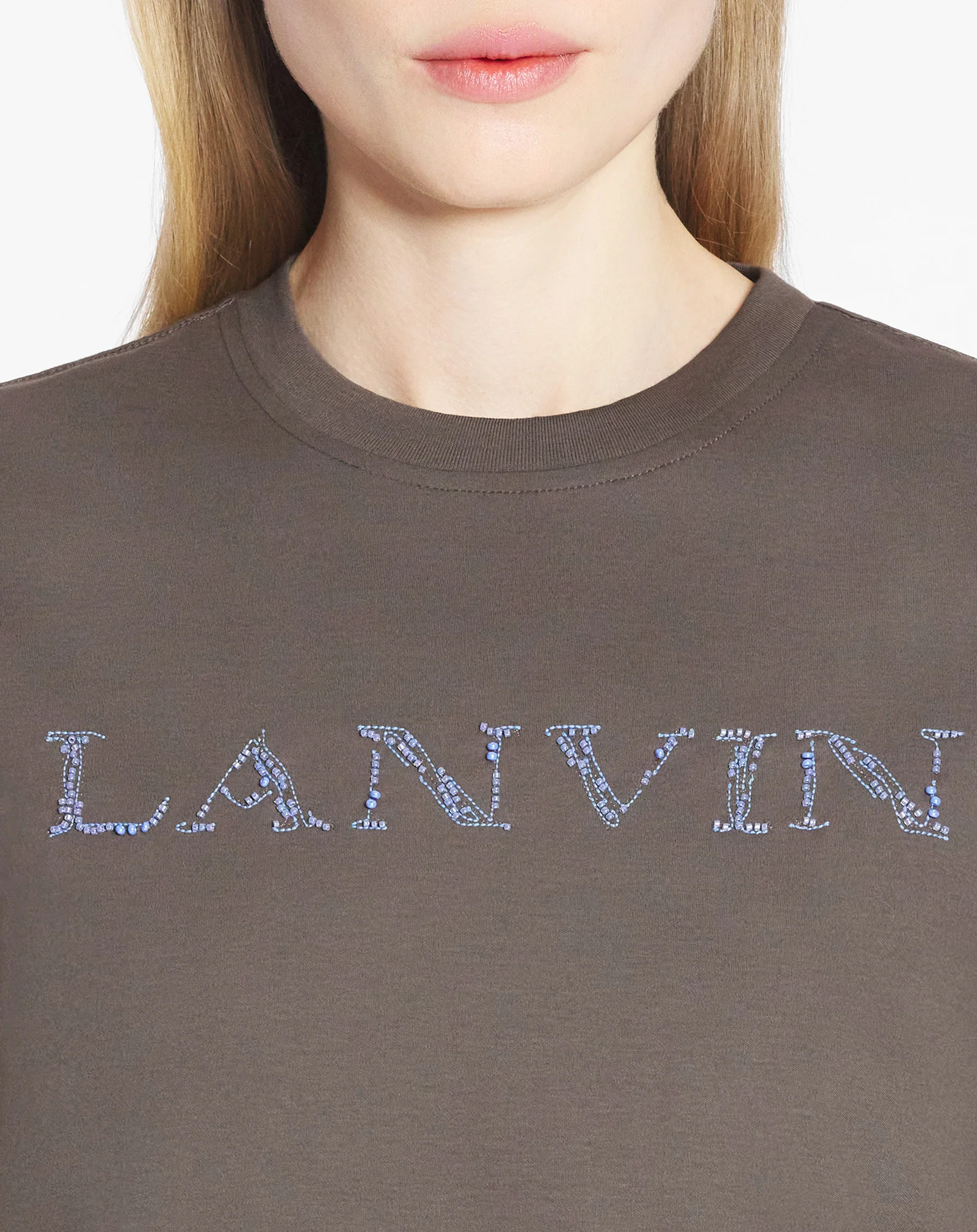 Lanvin bead embroidered t-shirt
