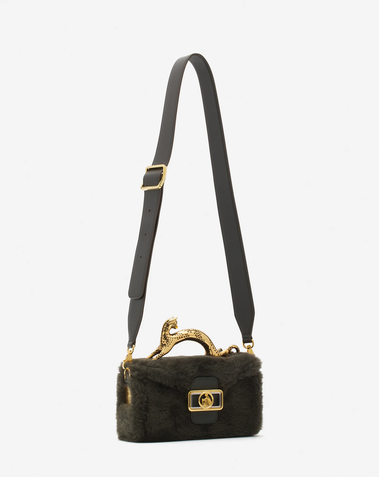 Shearling nano pencil cat bag