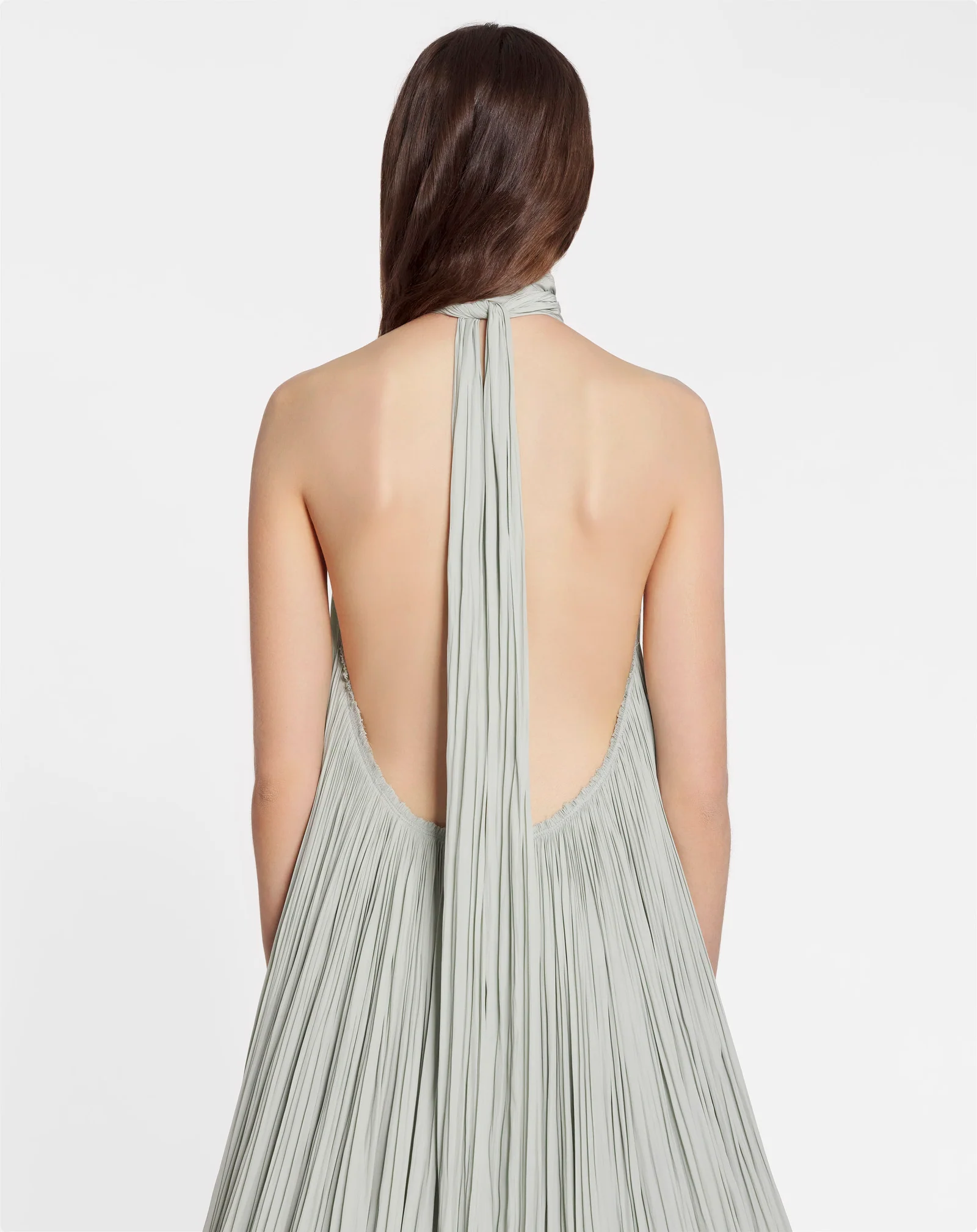 Embroidered cape gown in charmeuse