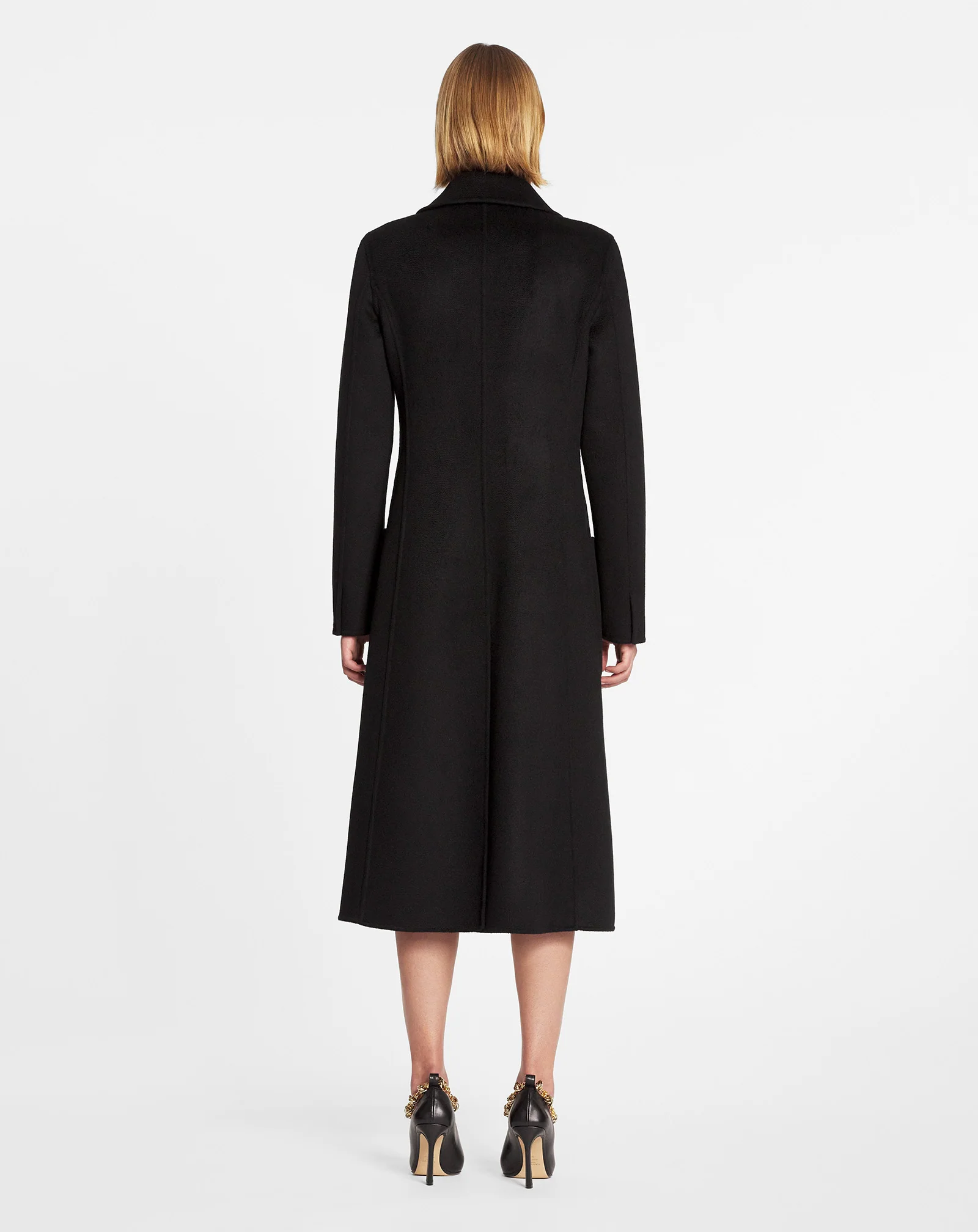 Long coat in double-faced cashmere