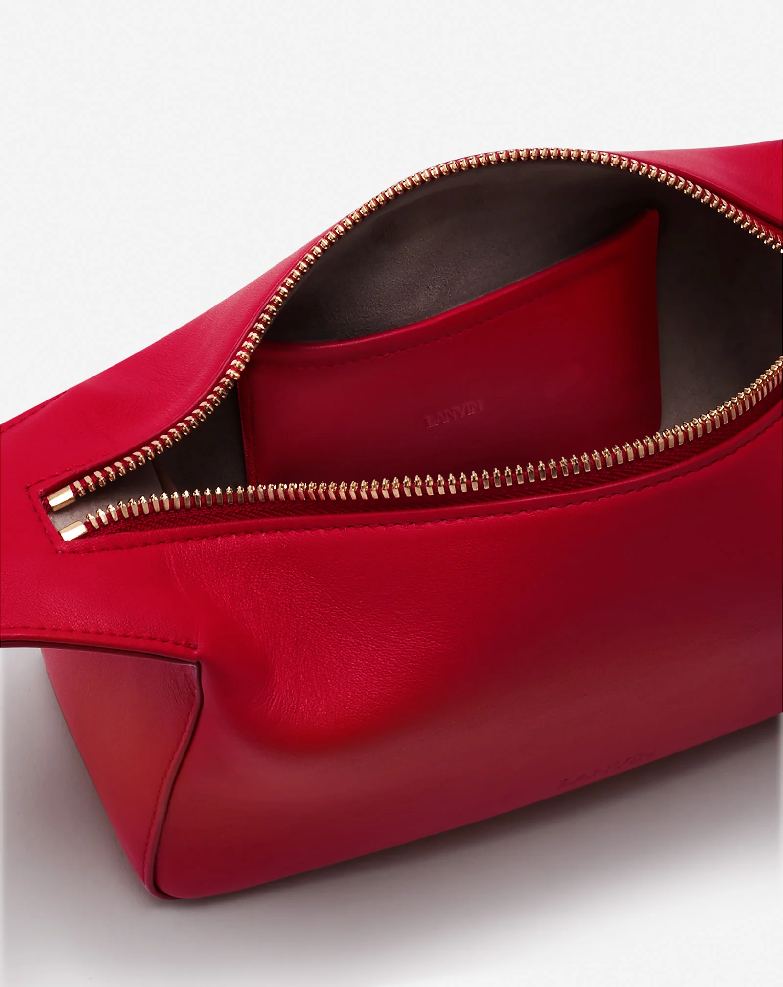 Haute séquence leather clutch bag