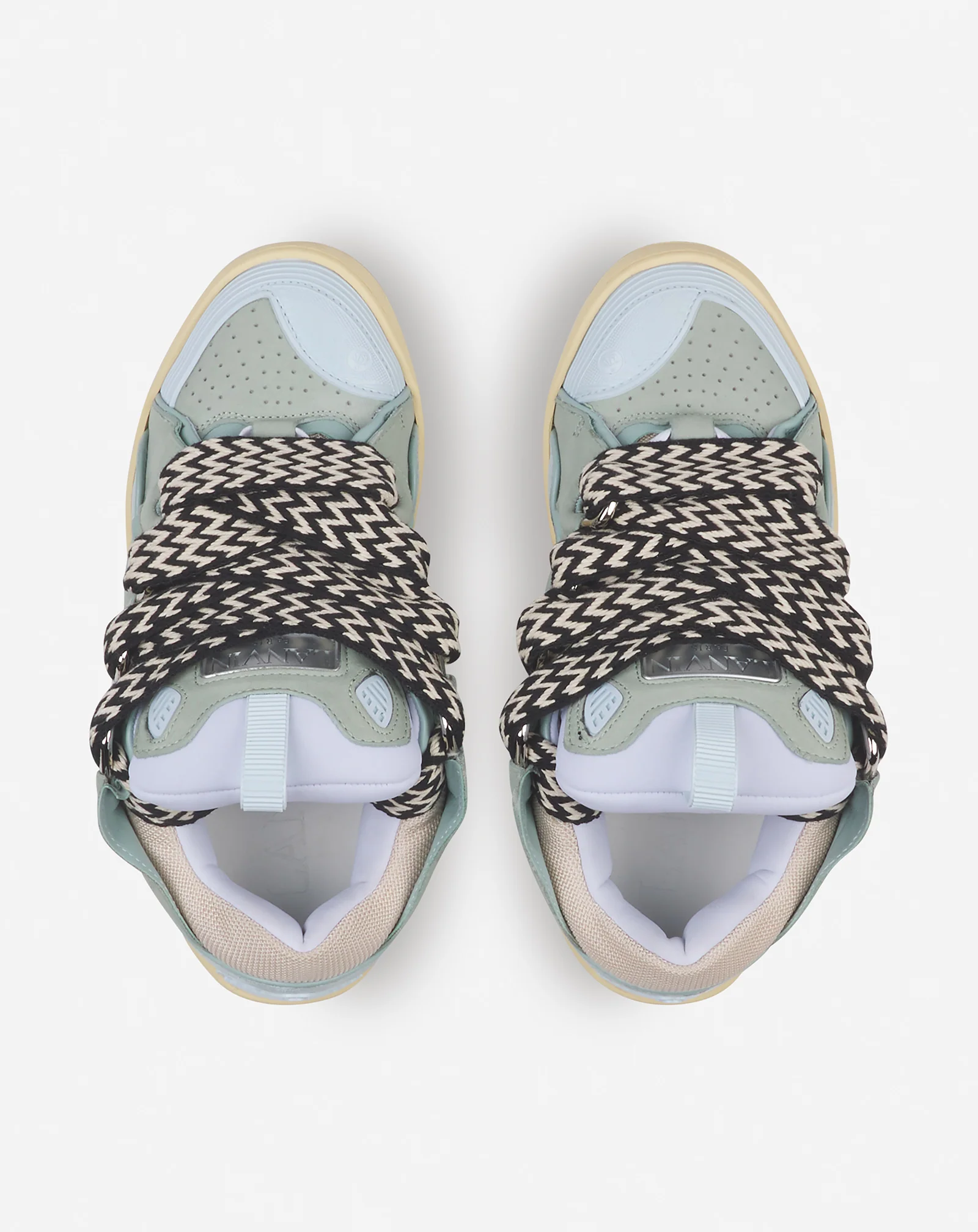 Leather curb sneakers