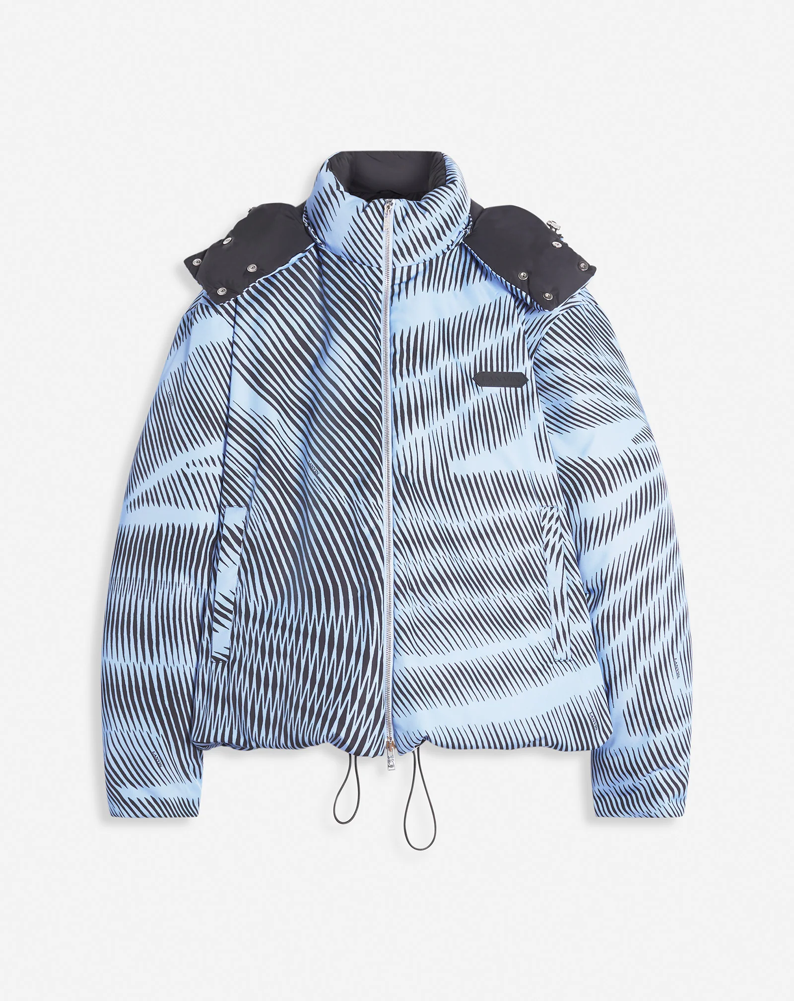 Kinetic print down jacket