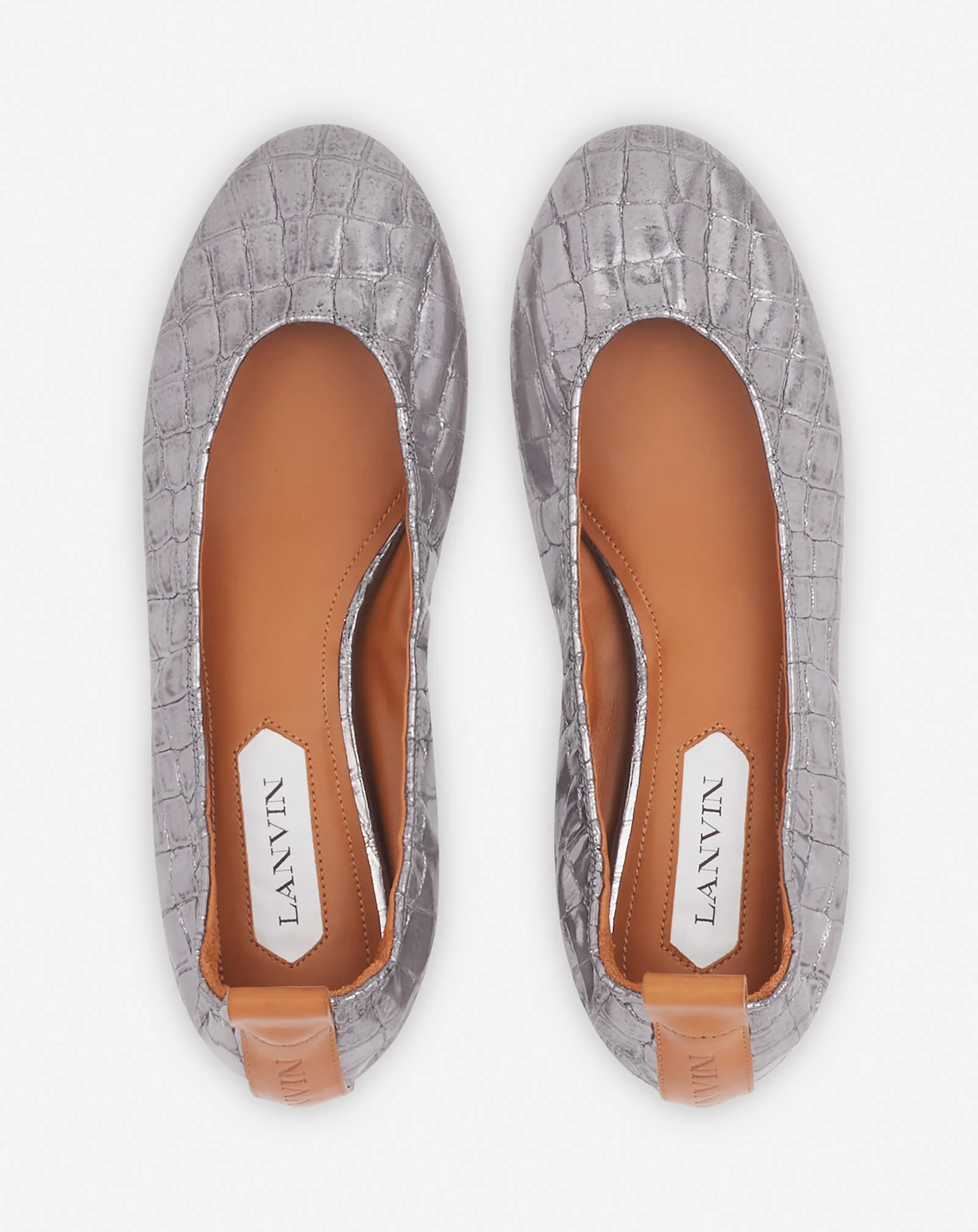 The ballerina in crocodile-effect leather