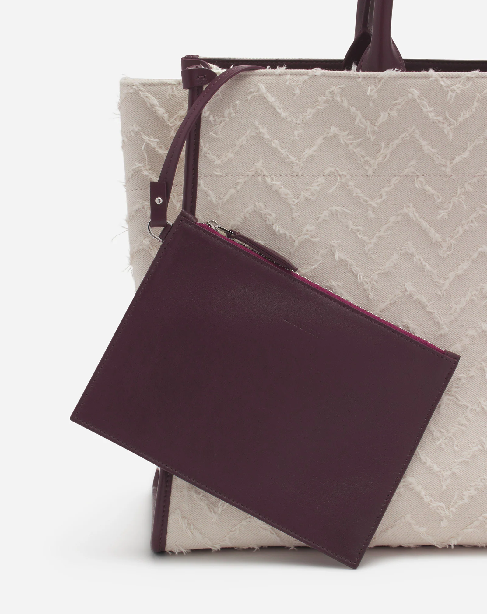 Herringbone motif in&out mm tote bag