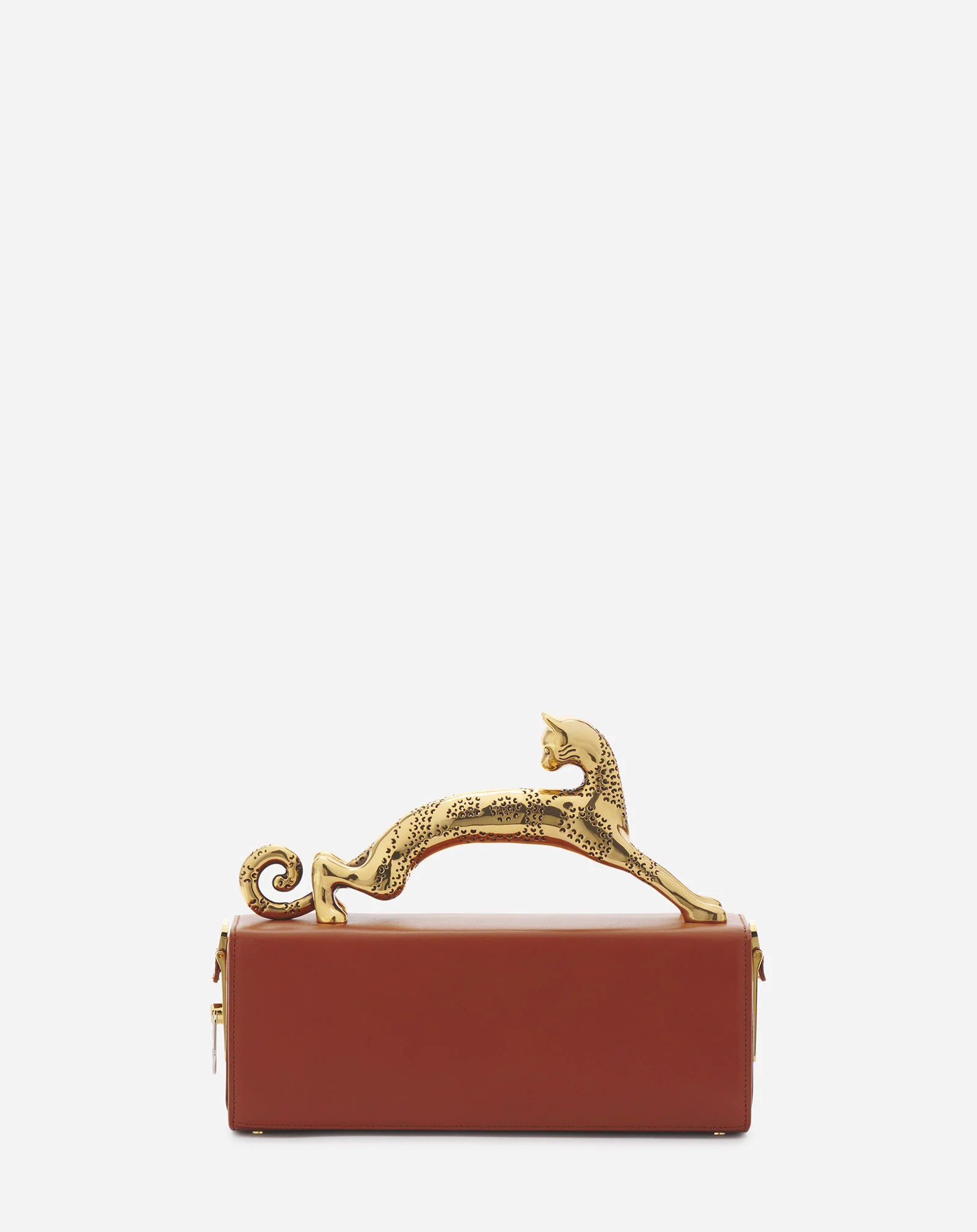 Medium pencil cat leather bag