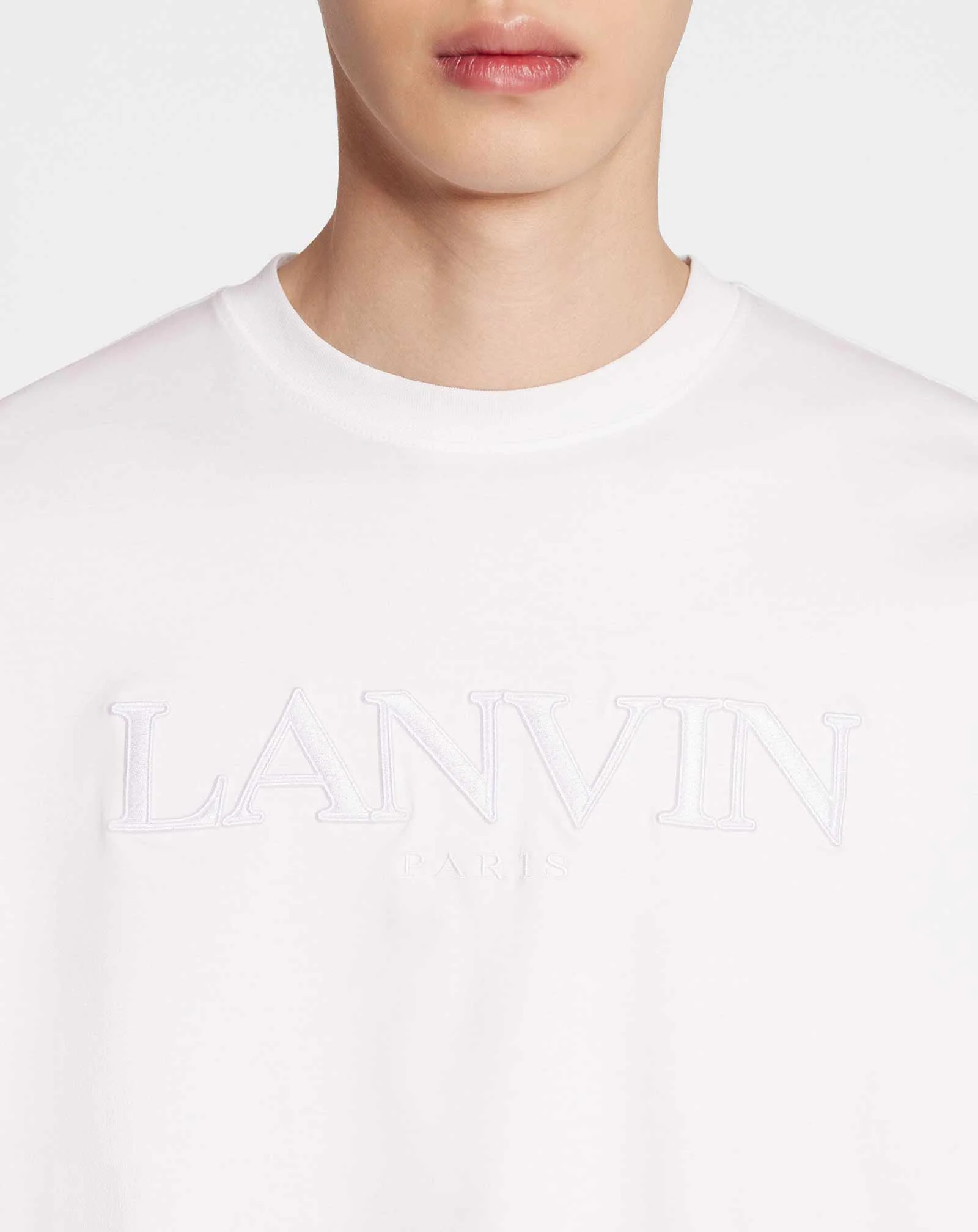 Classic lanvin paris embroidered t-shirt