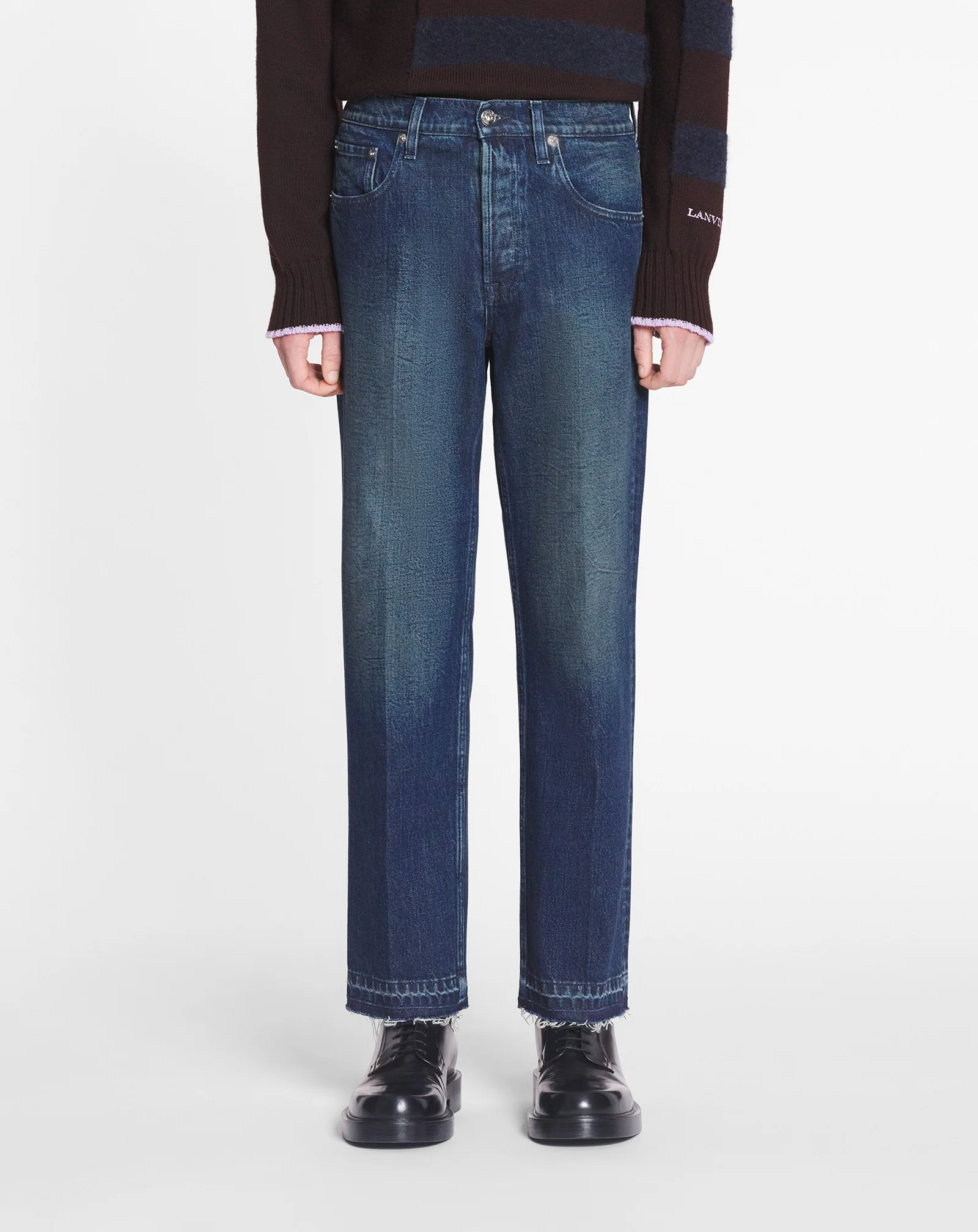 Straight 5-pocket denim pants