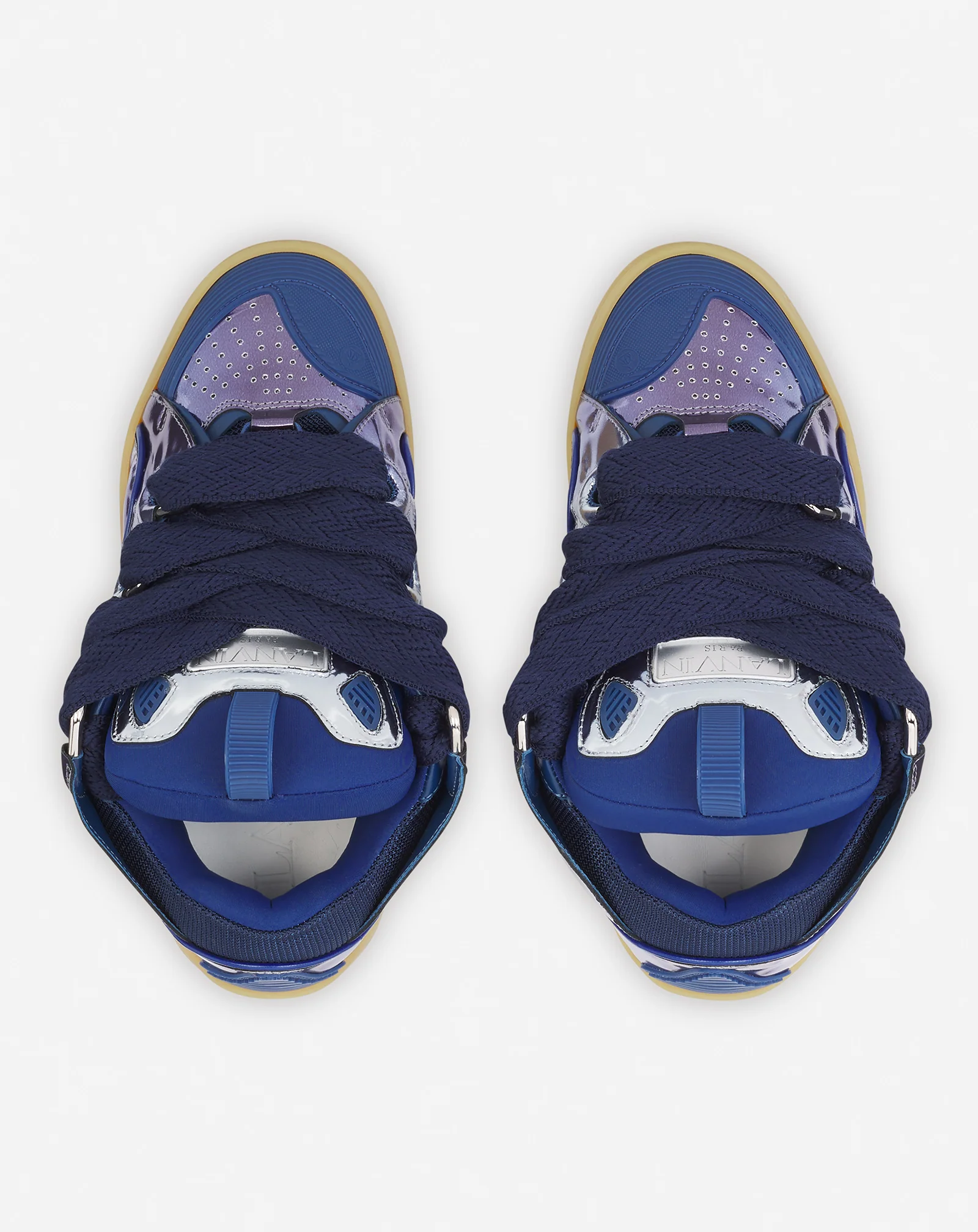 Curb sneakers in metallic leather