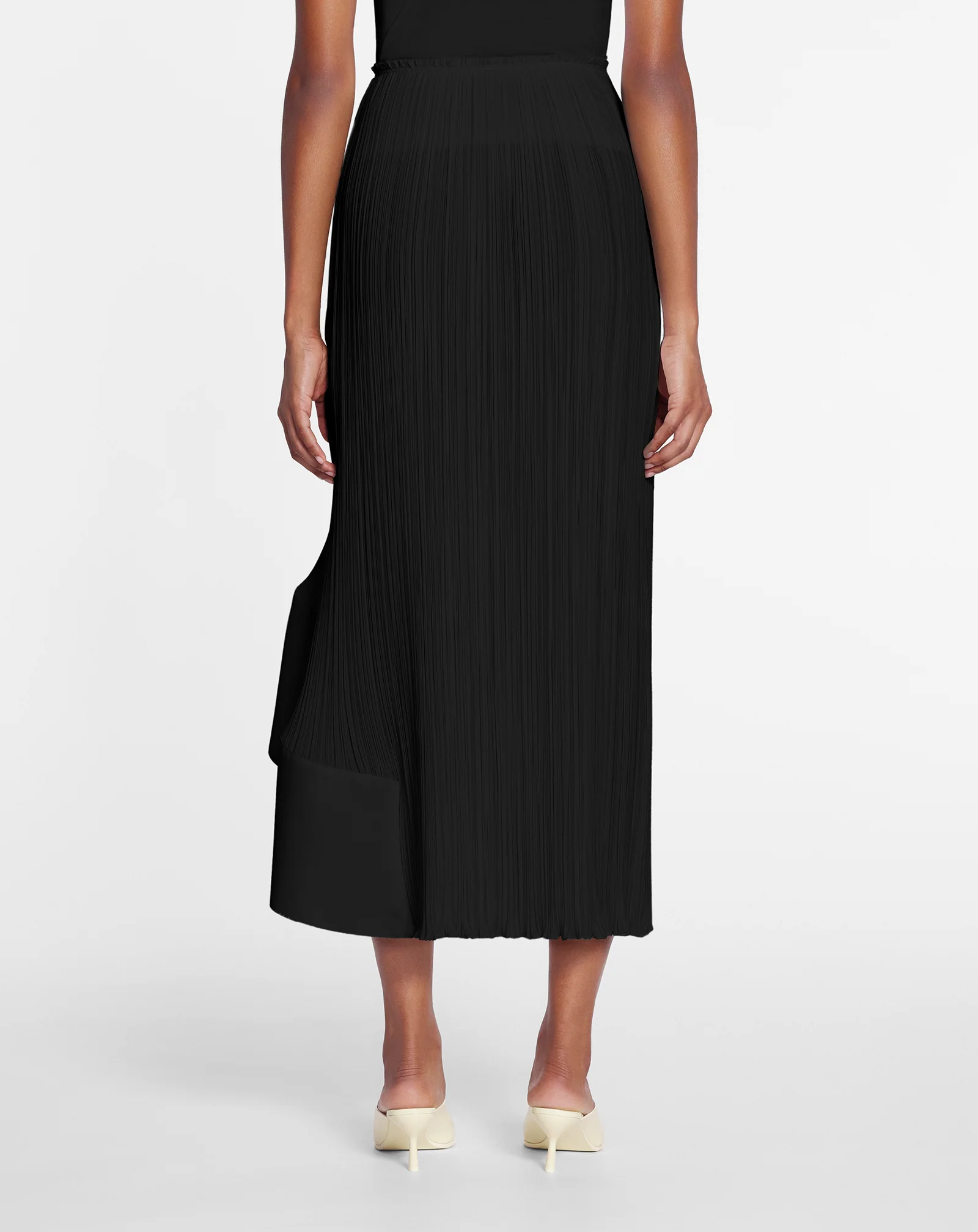 Pleated midi skirt