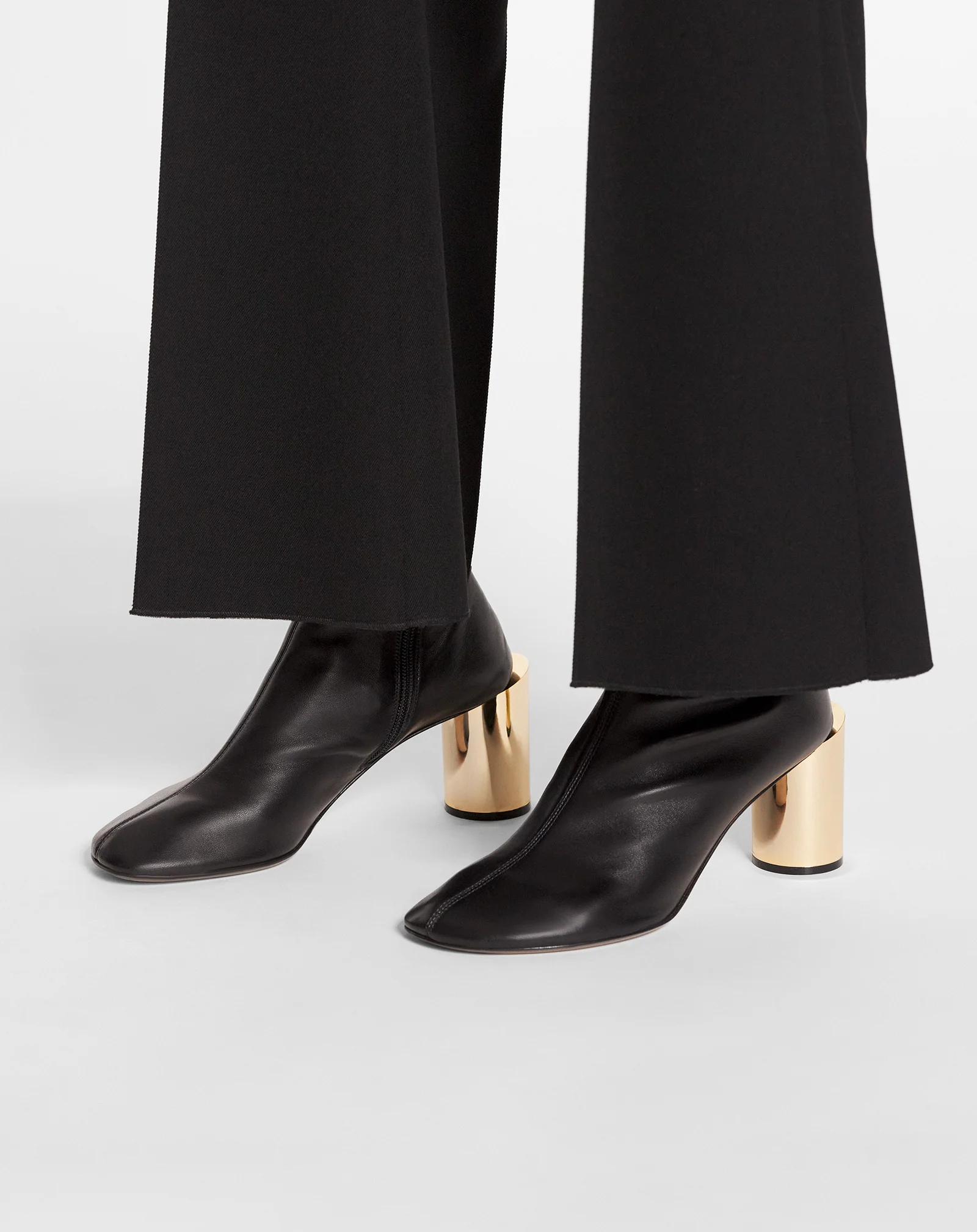 Leather sequence by lanvin chunky heeled boots