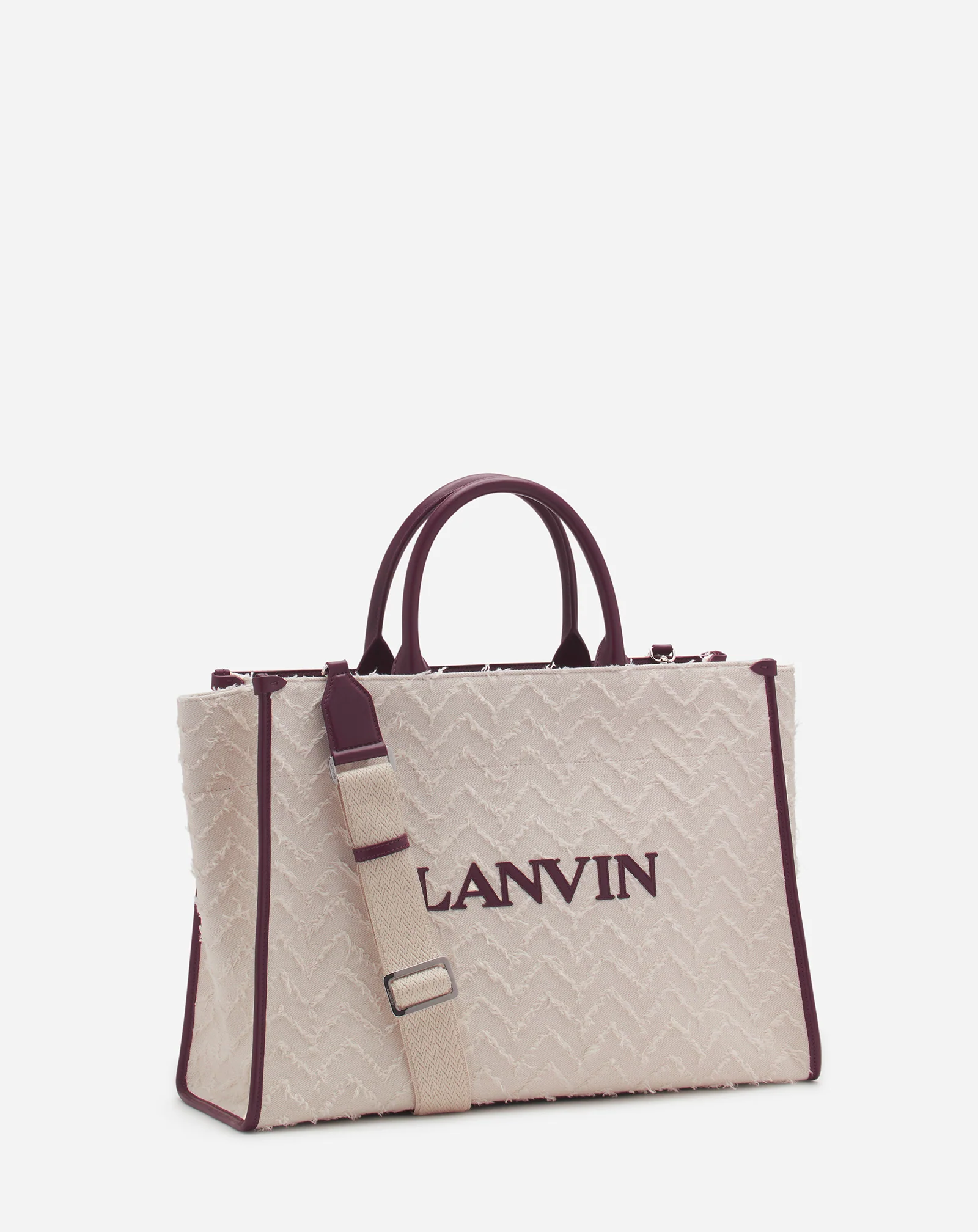 Herringbone motif in&out mm tote bag