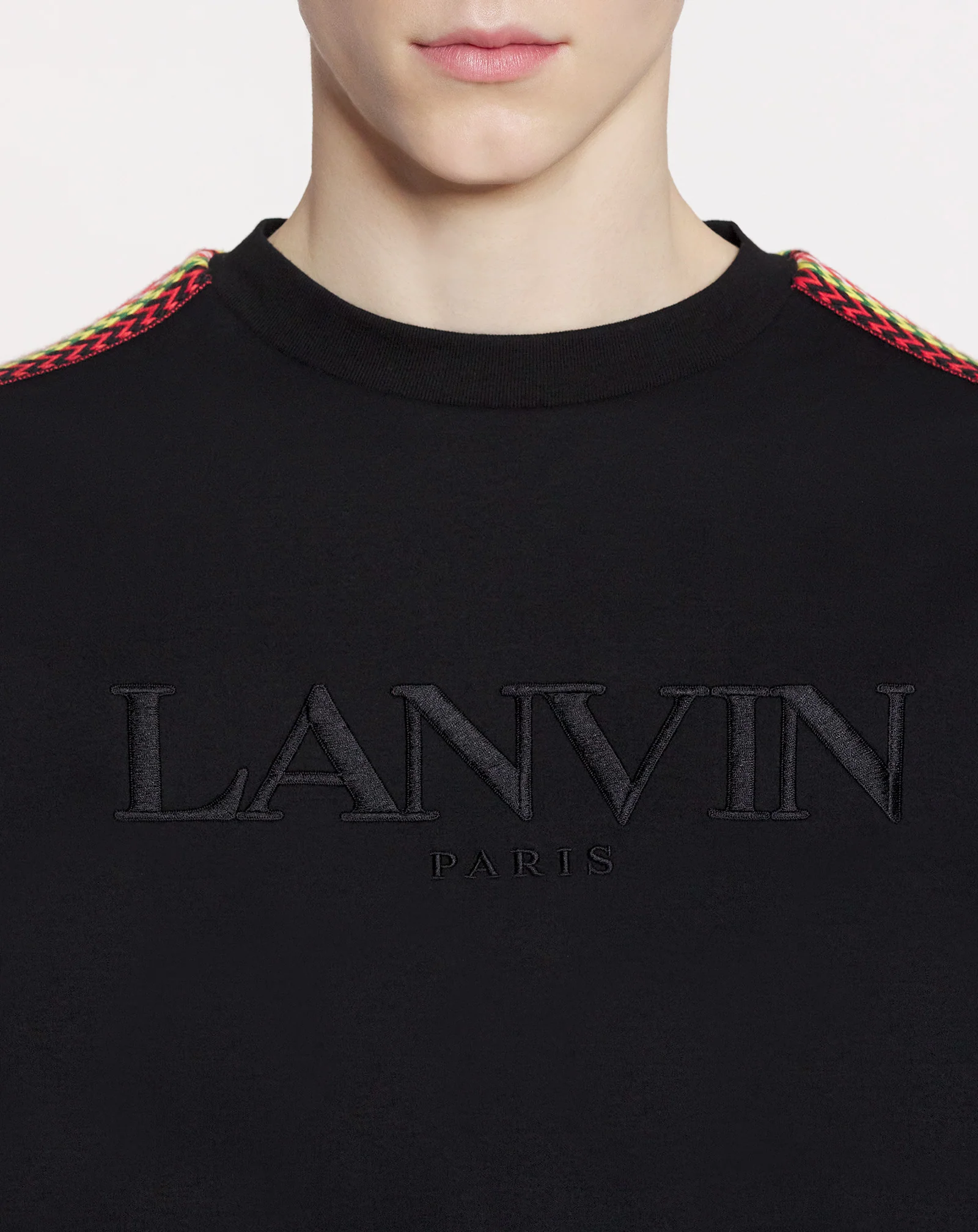 Oversized embroidered lanvin side curb t-shirt