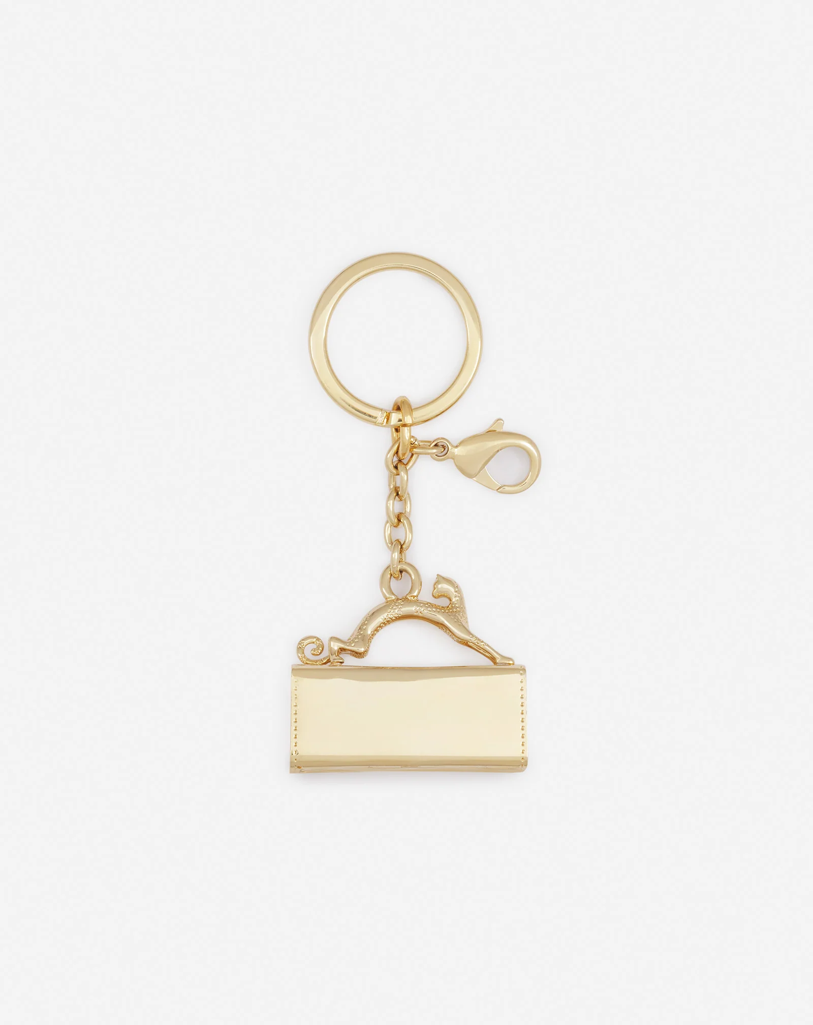 Pencil cat brass key ring