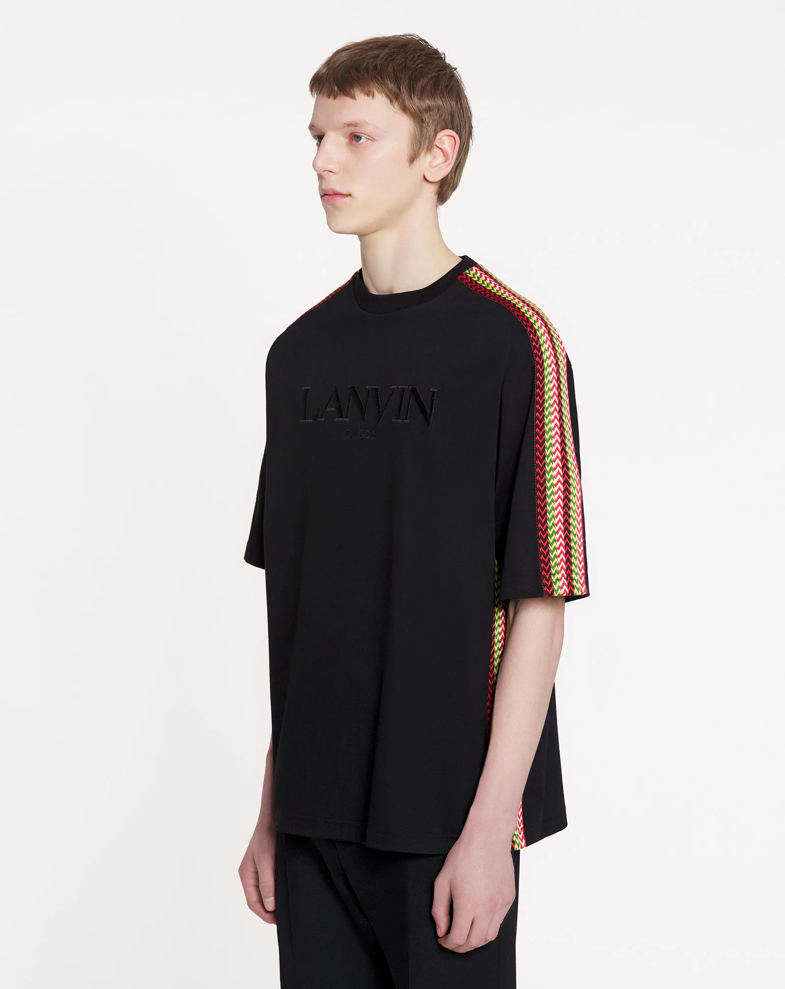 Oversized embroidered lanvin side curb t-shirt