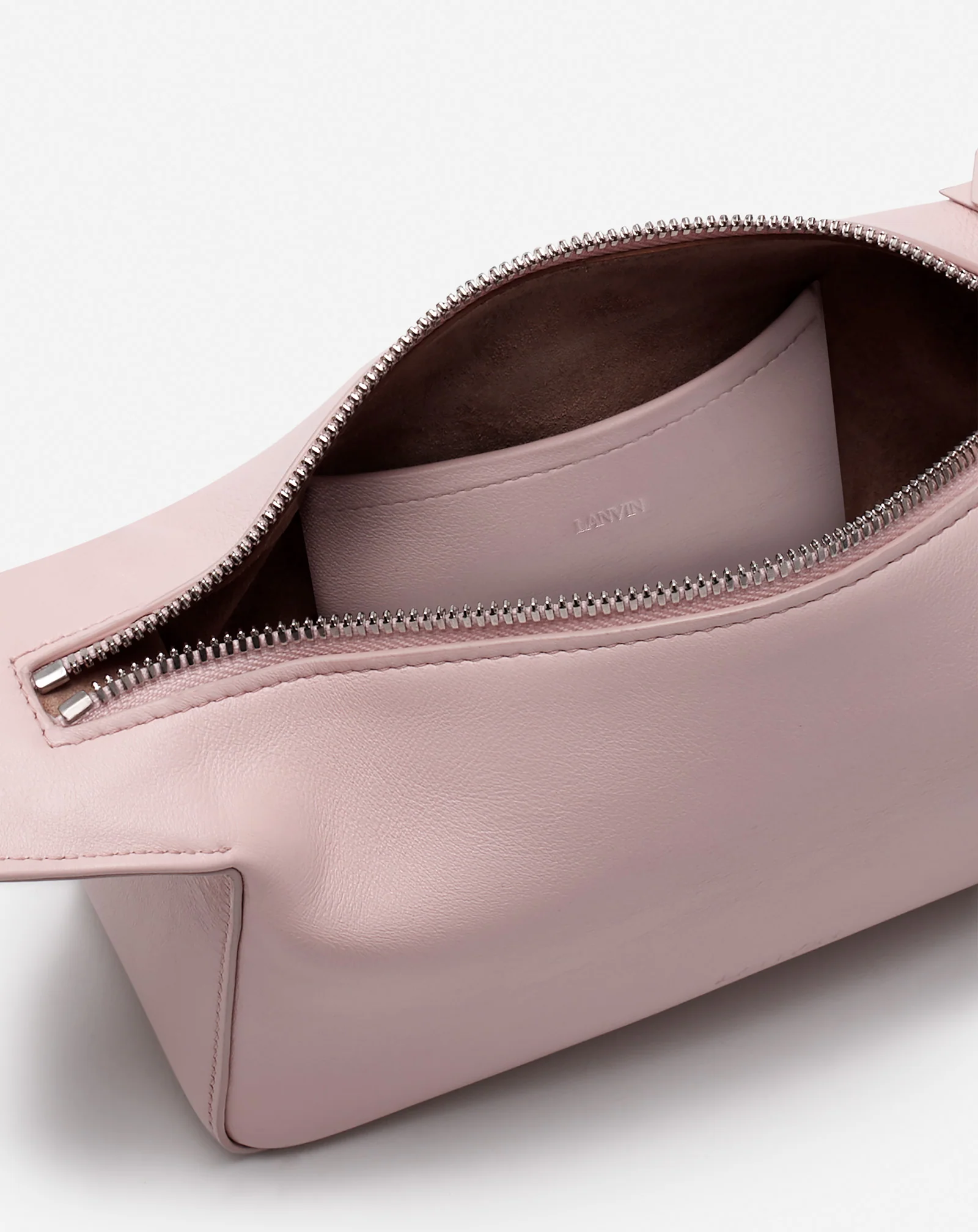 Haute séquence leather clutch bag