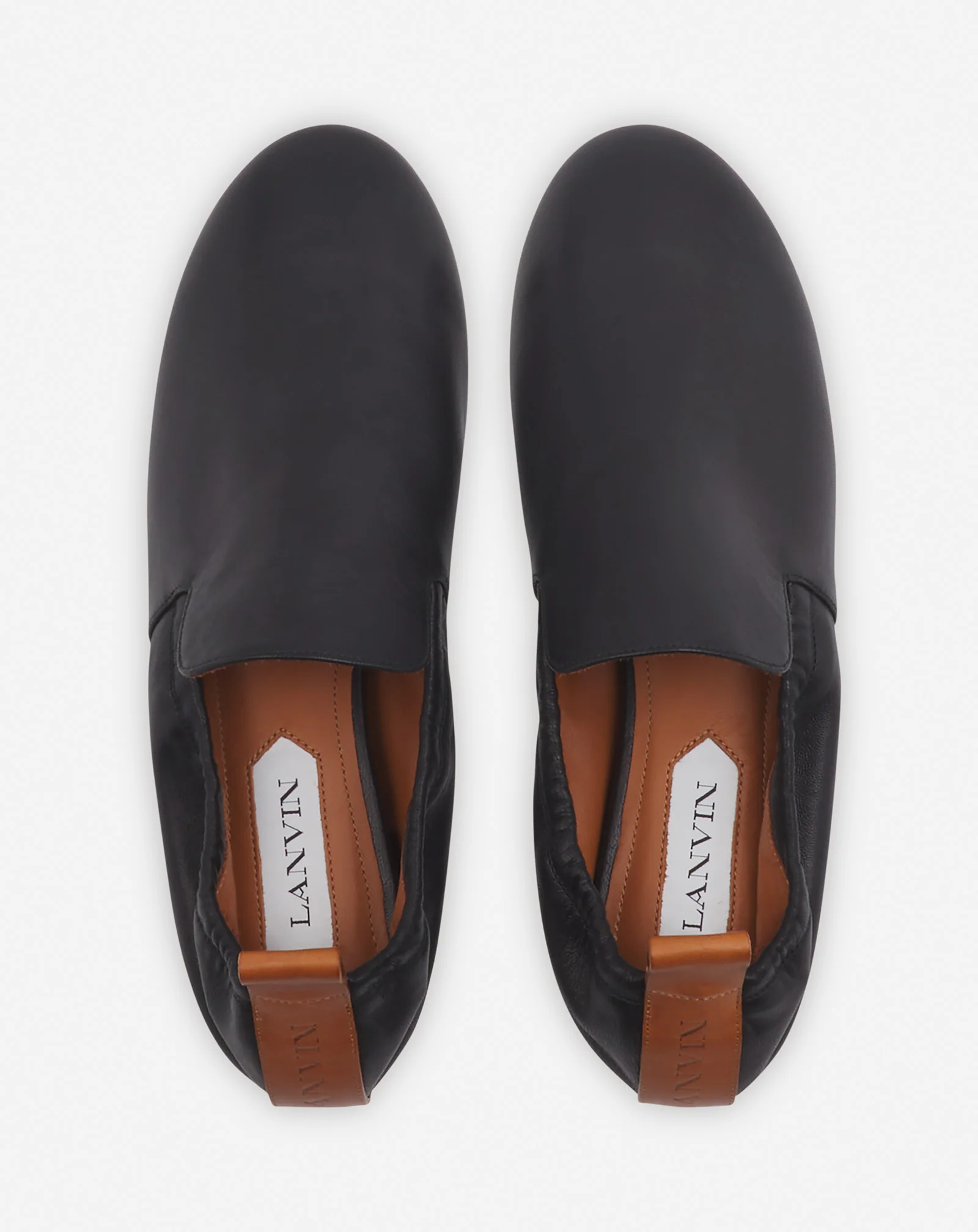 Leather ballerina loafers