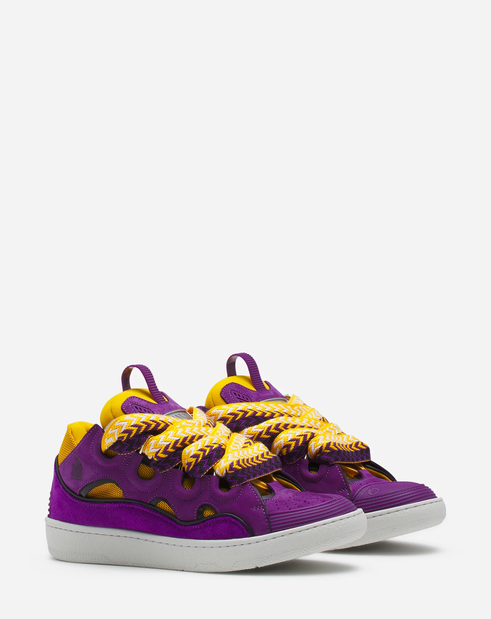 Leather curb sneakers