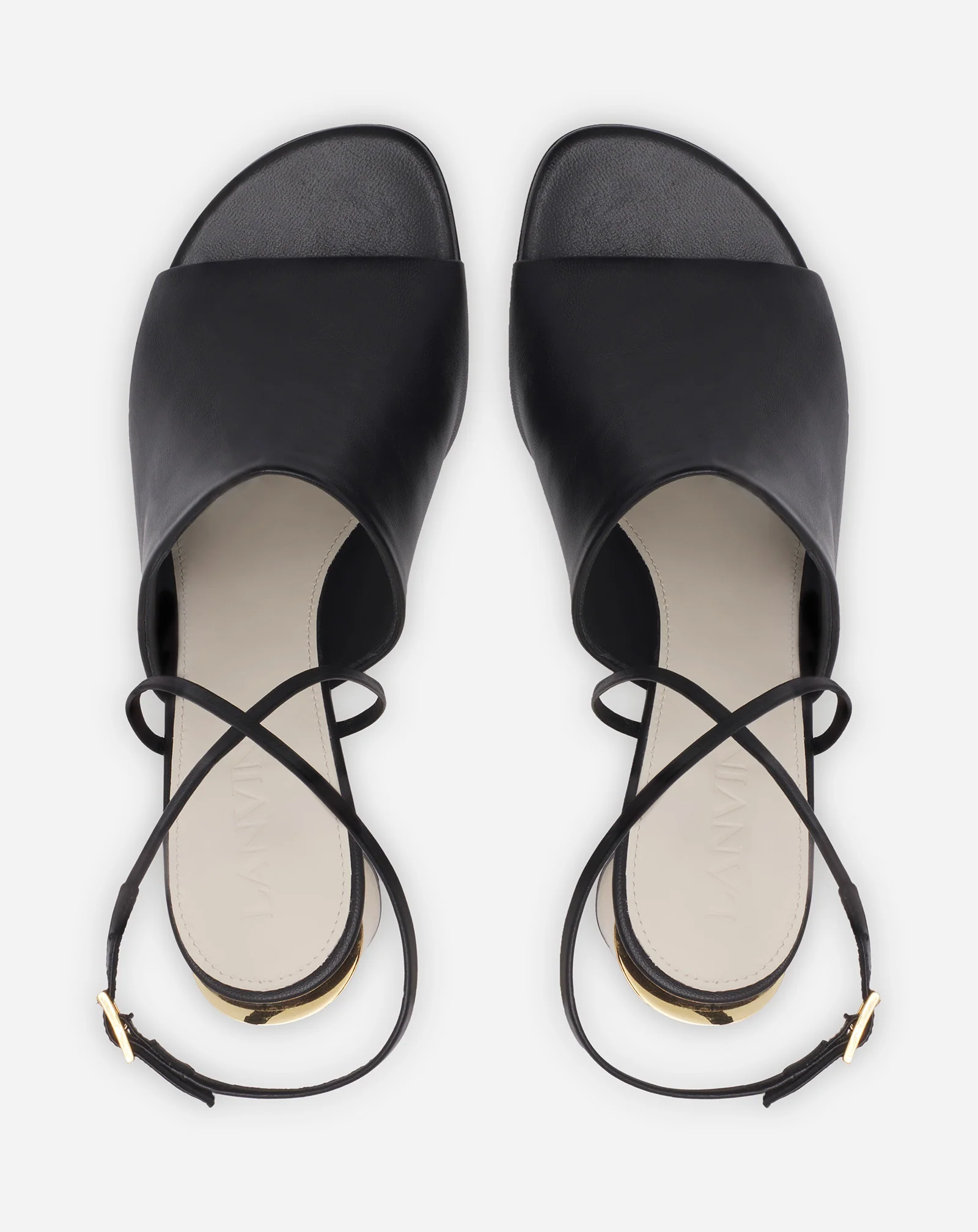 Leather sequence by lanvin chunky heeled sandals