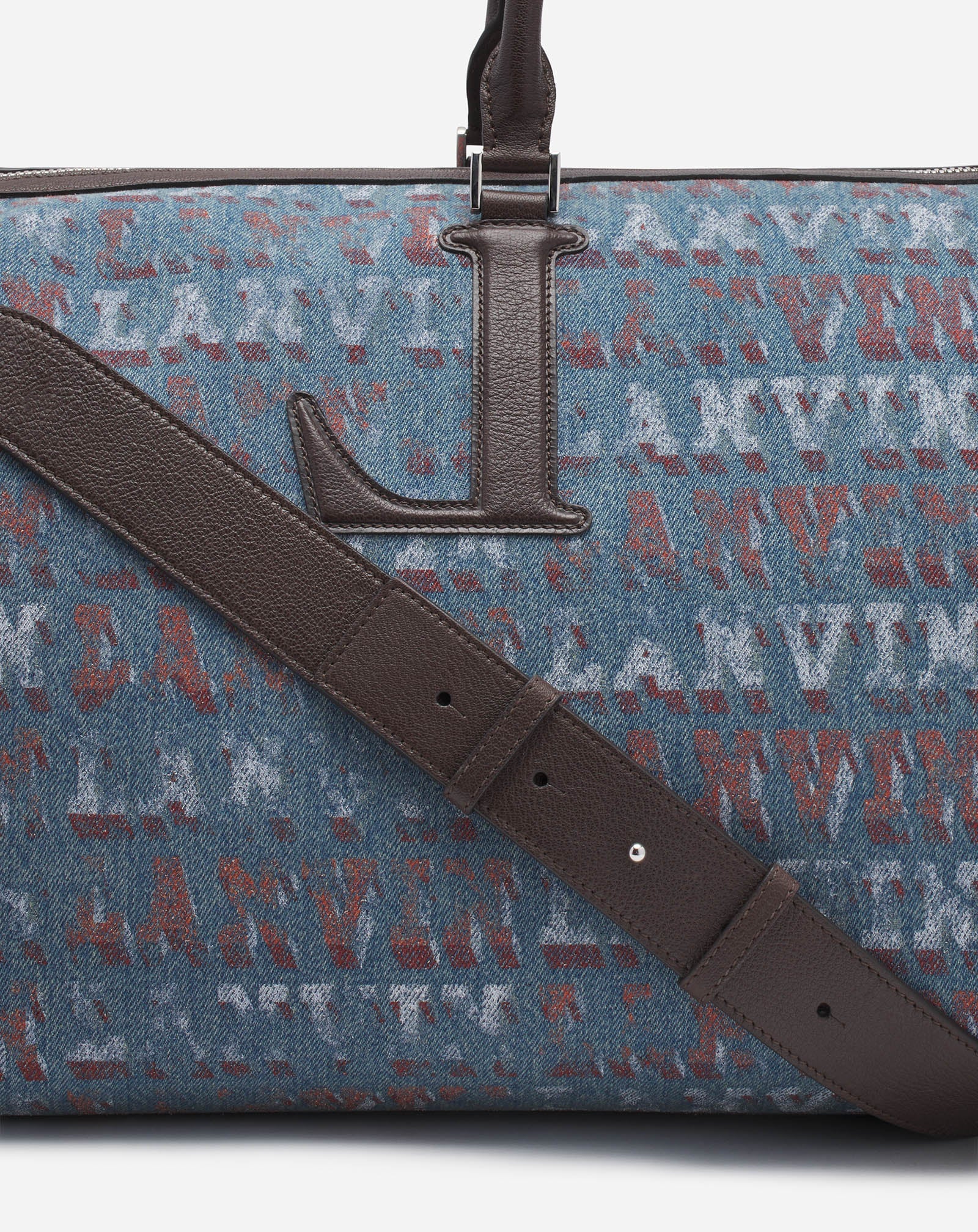 Lanvin x future denim travel bag with lanvin logo print