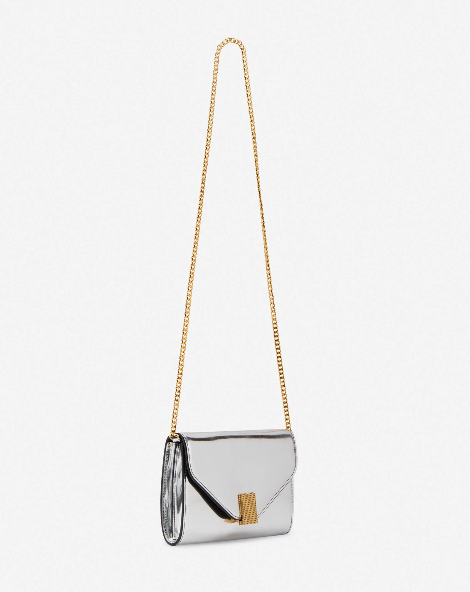 Concerto wallet on chain bag in metallic leather
