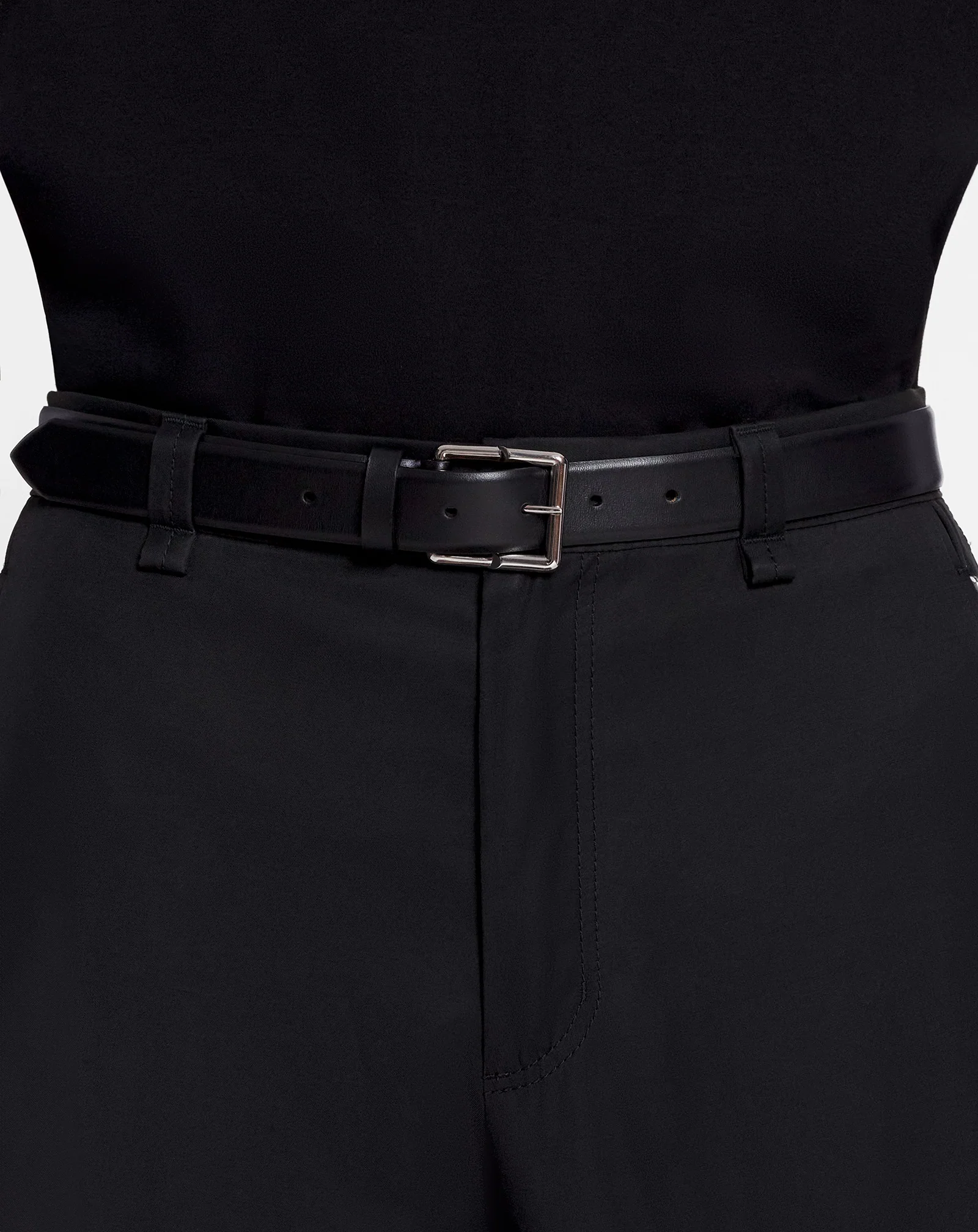 Haute sequence leather belt