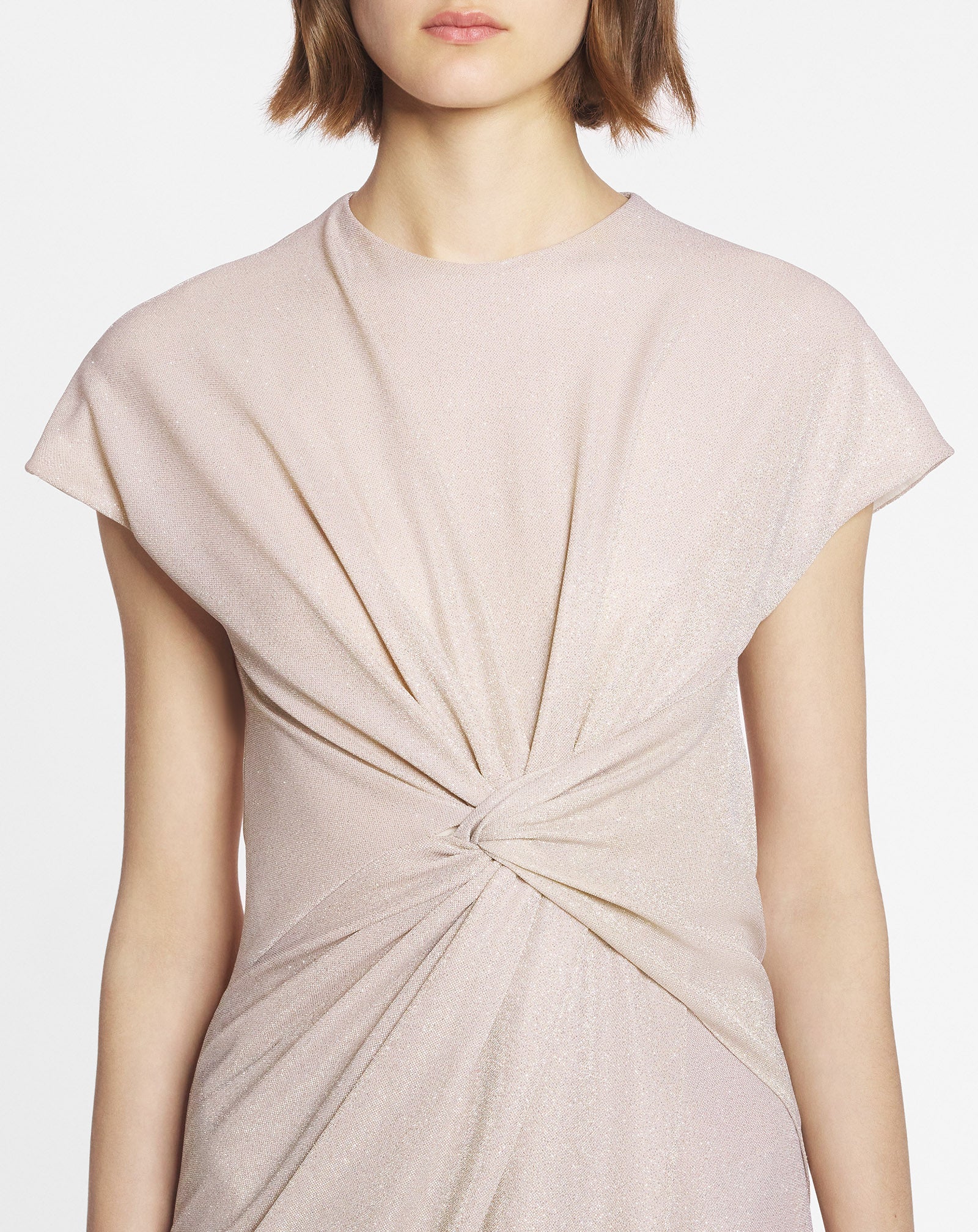 Asymmetrical dress in lurex