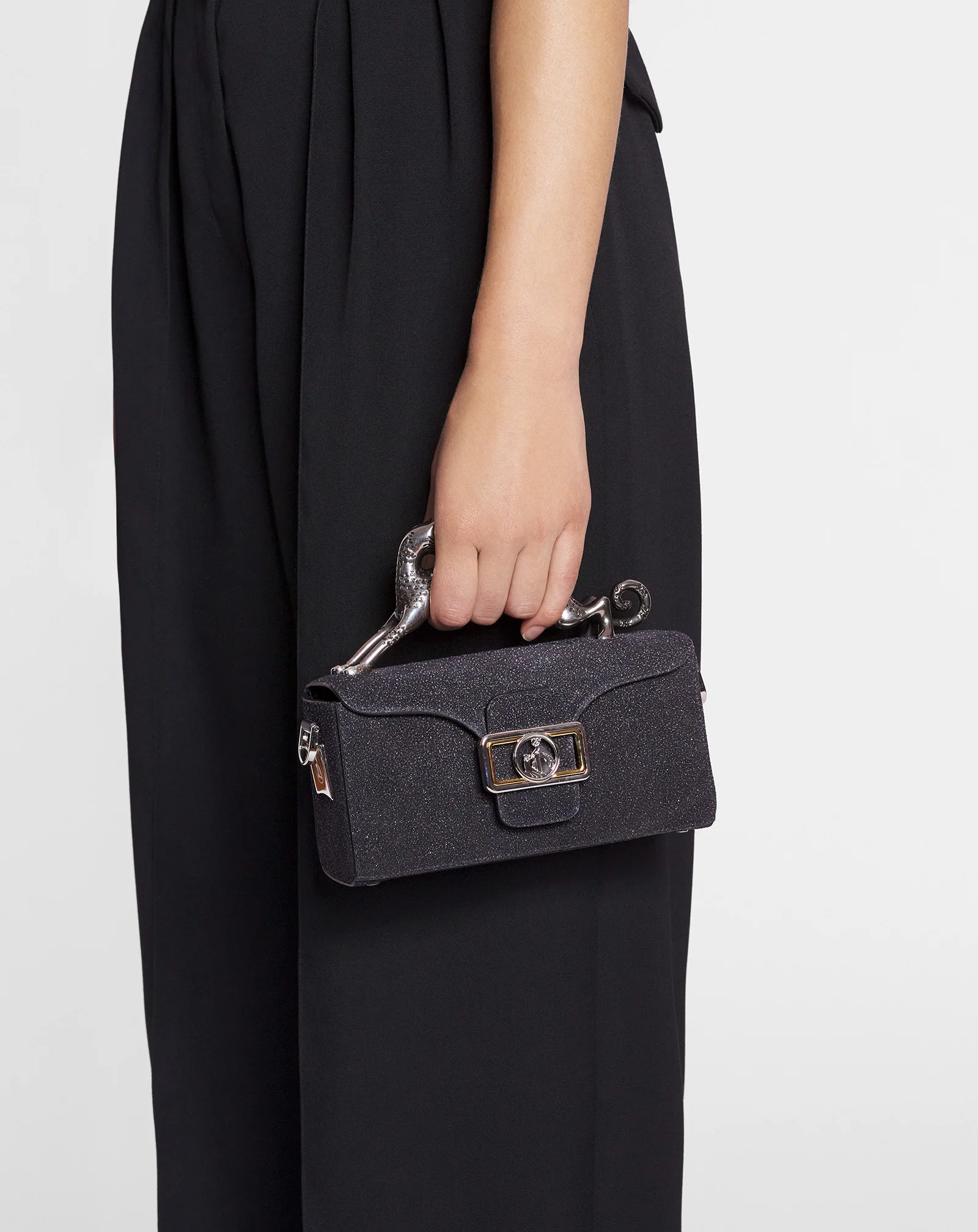 Nano pencil cat bag in suede