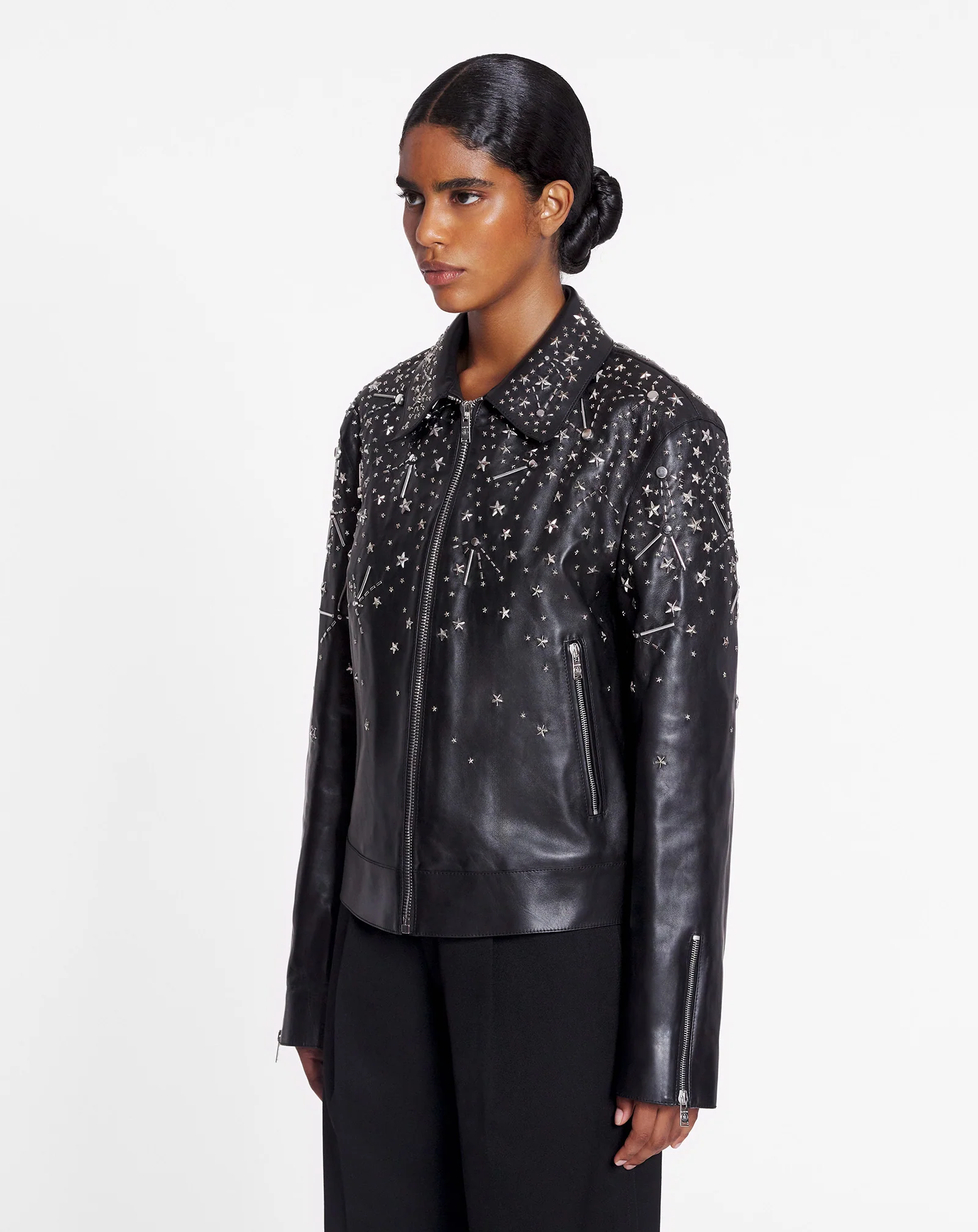 Lanvin x future leather studded jacket