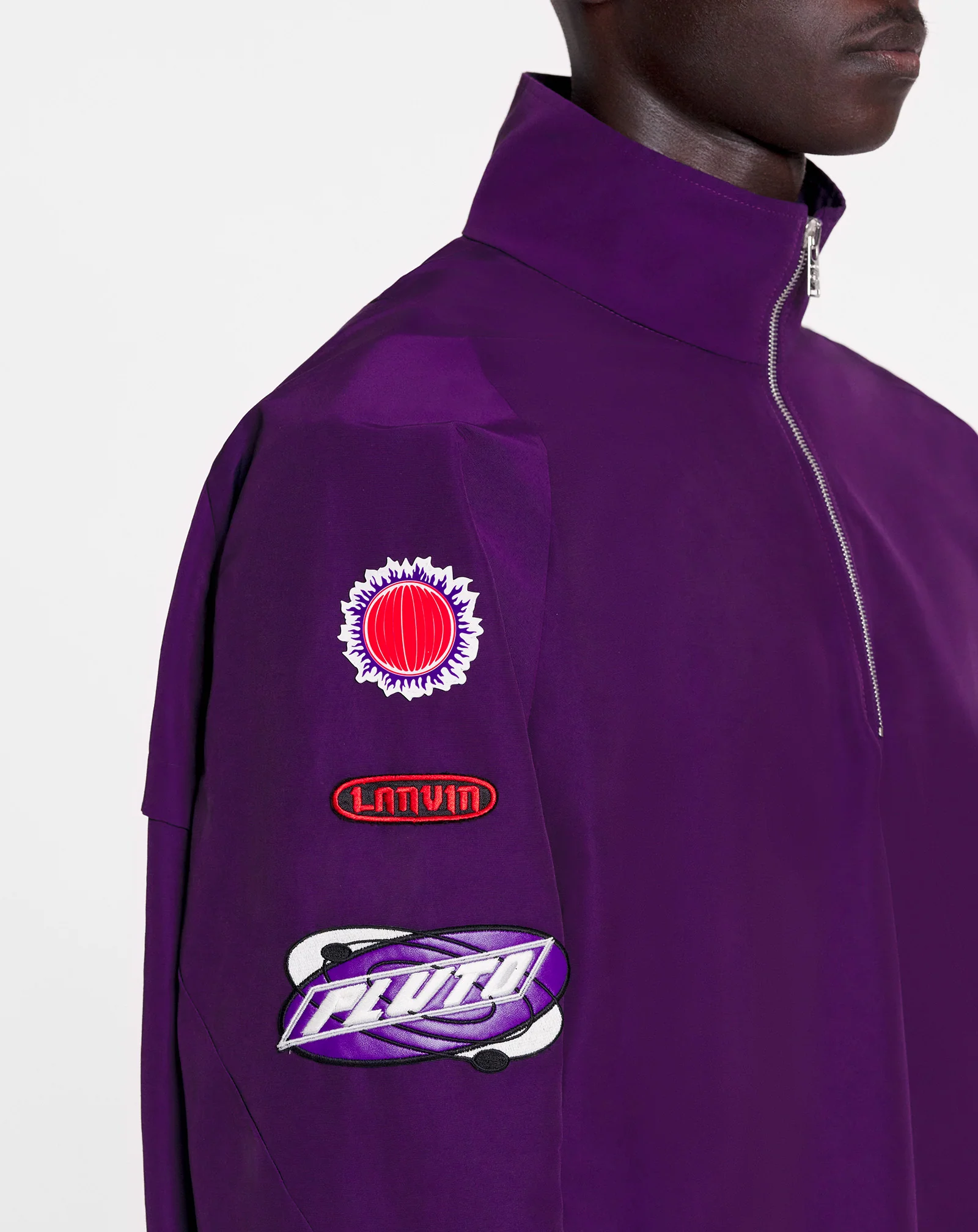 Lanvin x future windbreaker with zipper and emblems