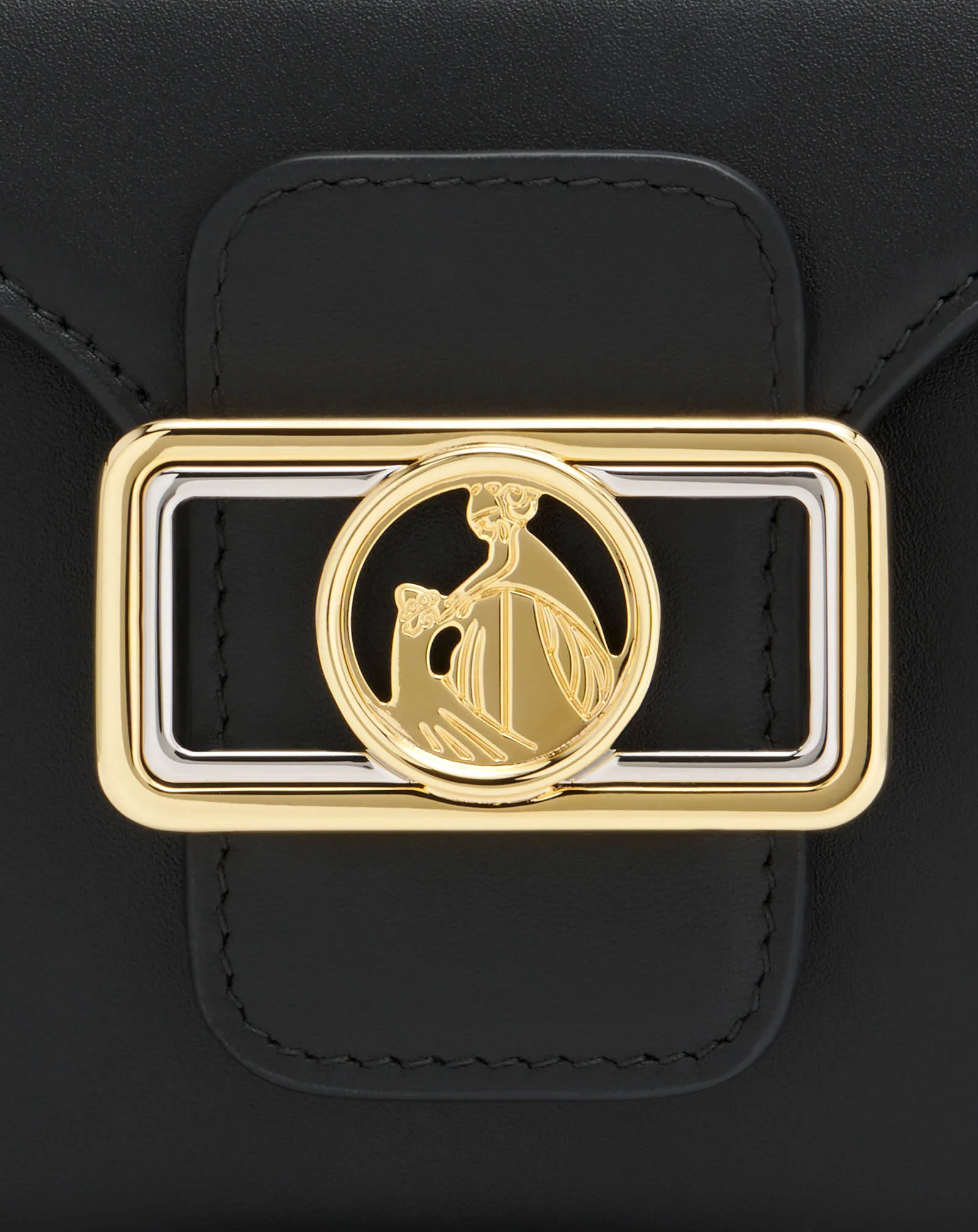 Nano pencil cat leather and rhinestone bag