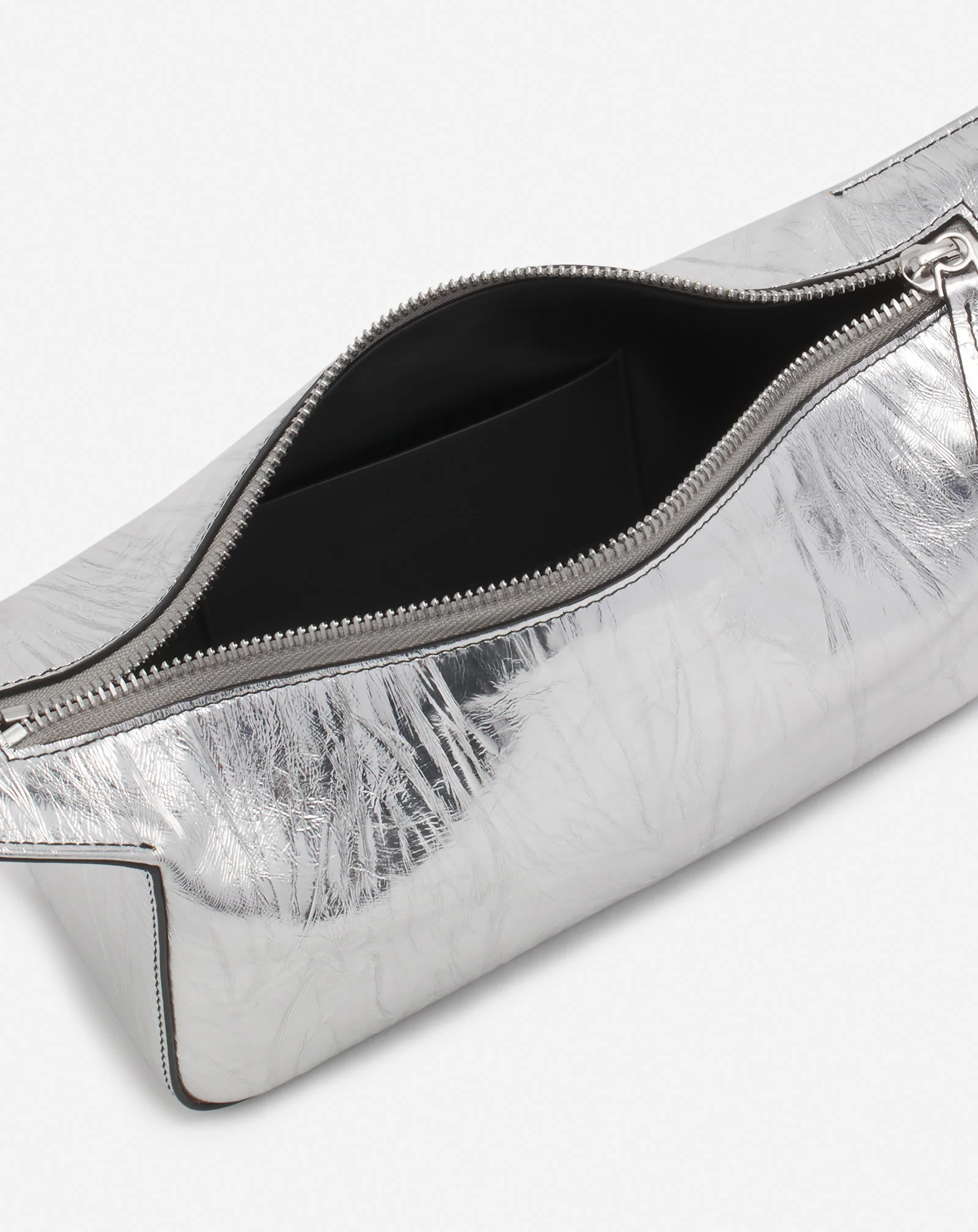 Haute séquence clutch bag in metallic leather