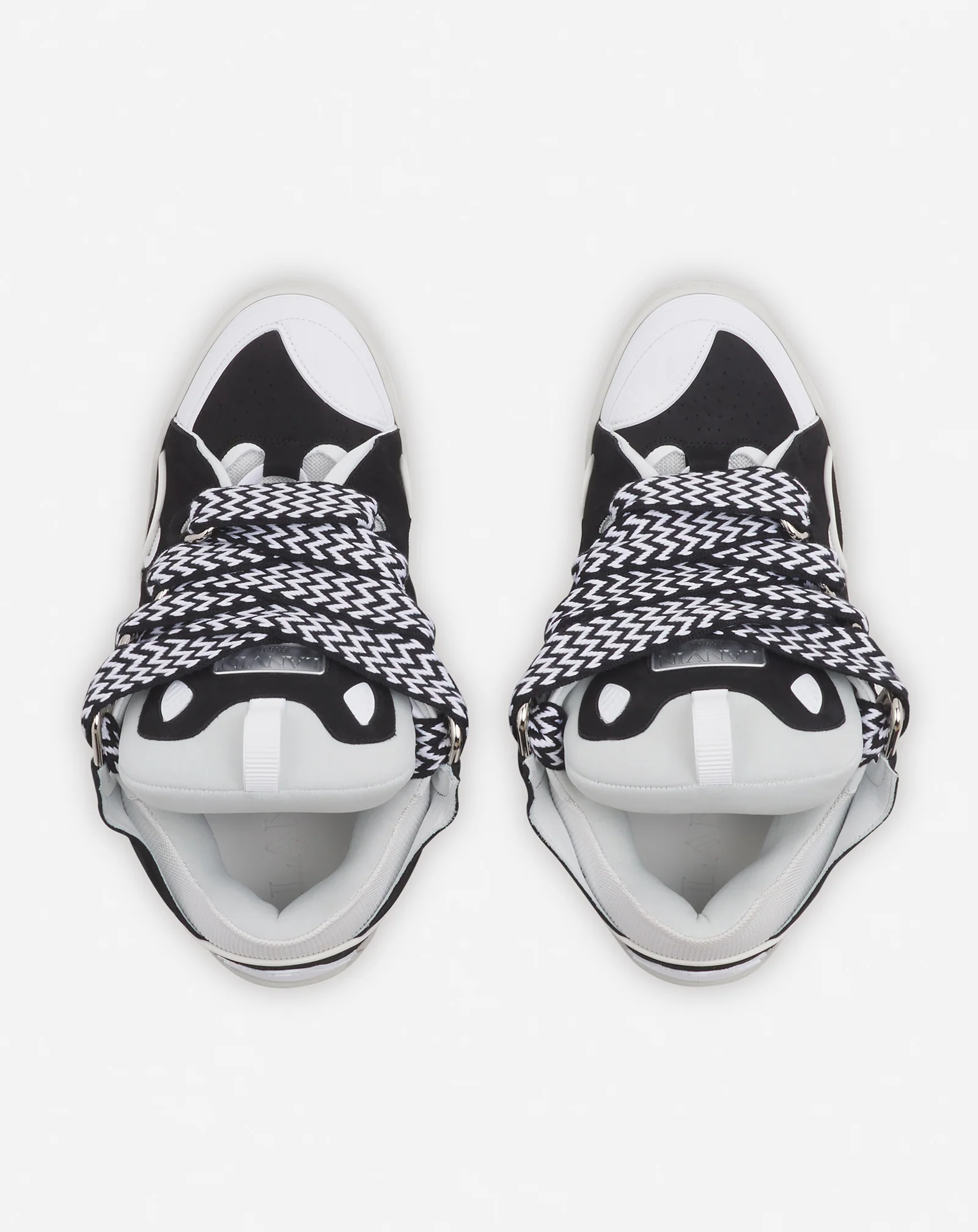 Leather curb sneakers