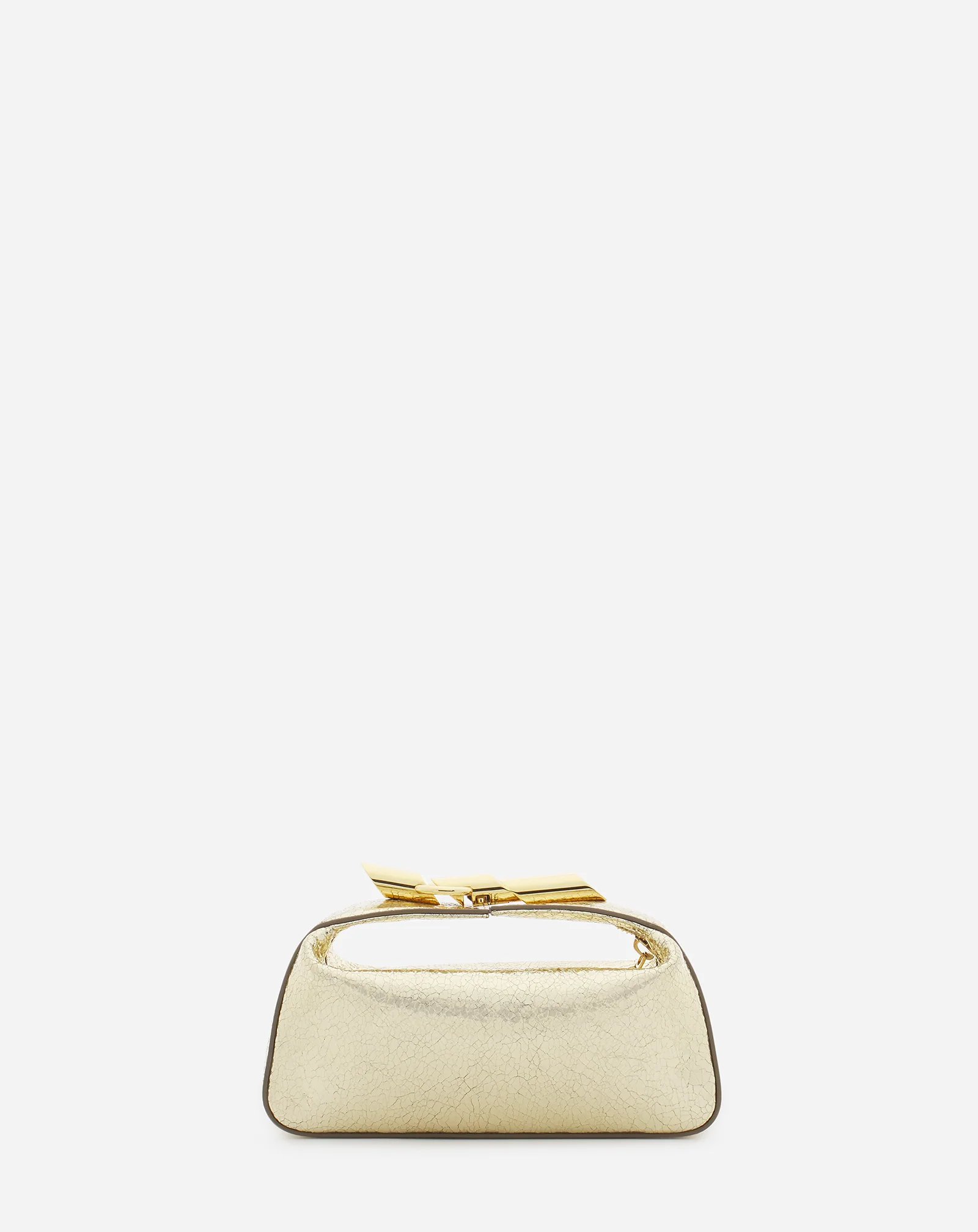 Haute séquence clutch bag in crackled metallic leather