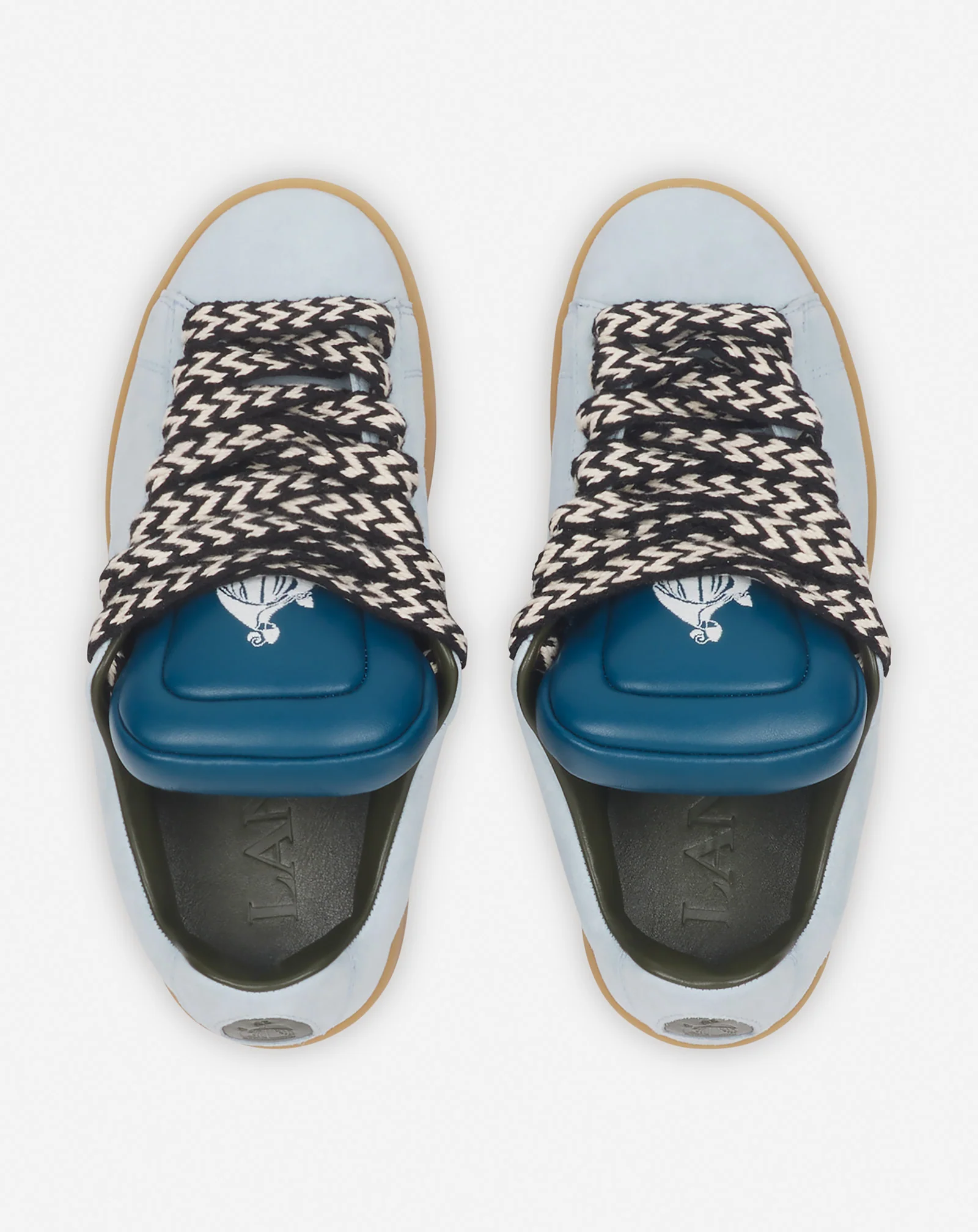 Lanvin x future hyper curb sneakers in leather and suede for men