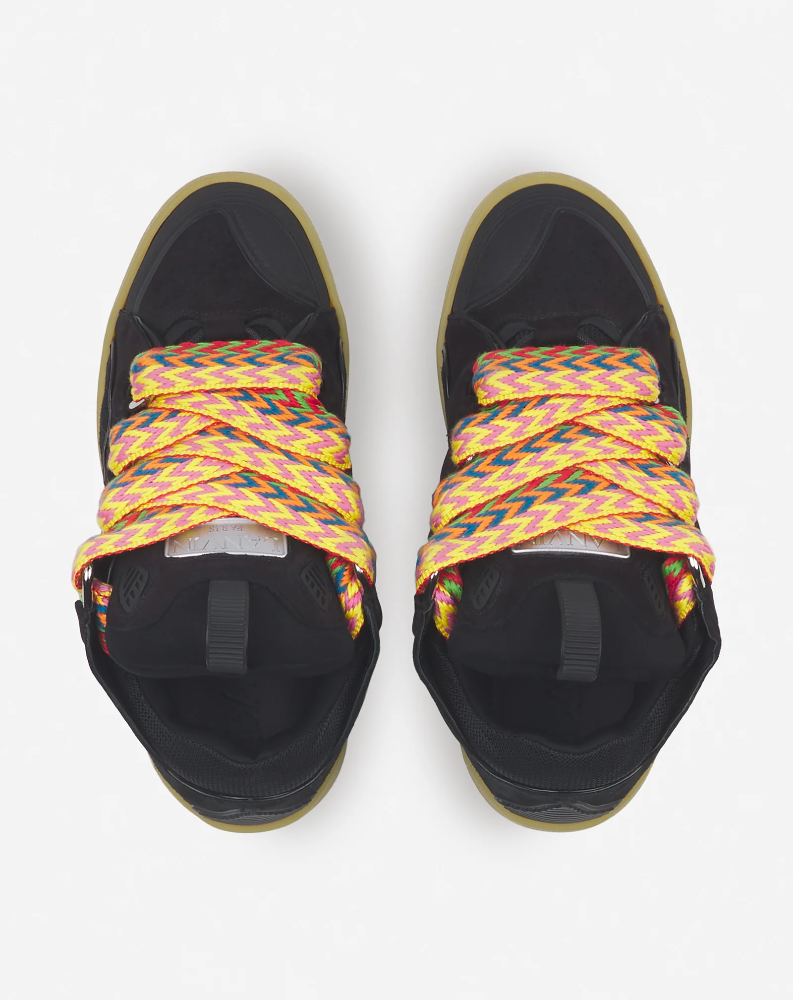 Leather curb sneakers