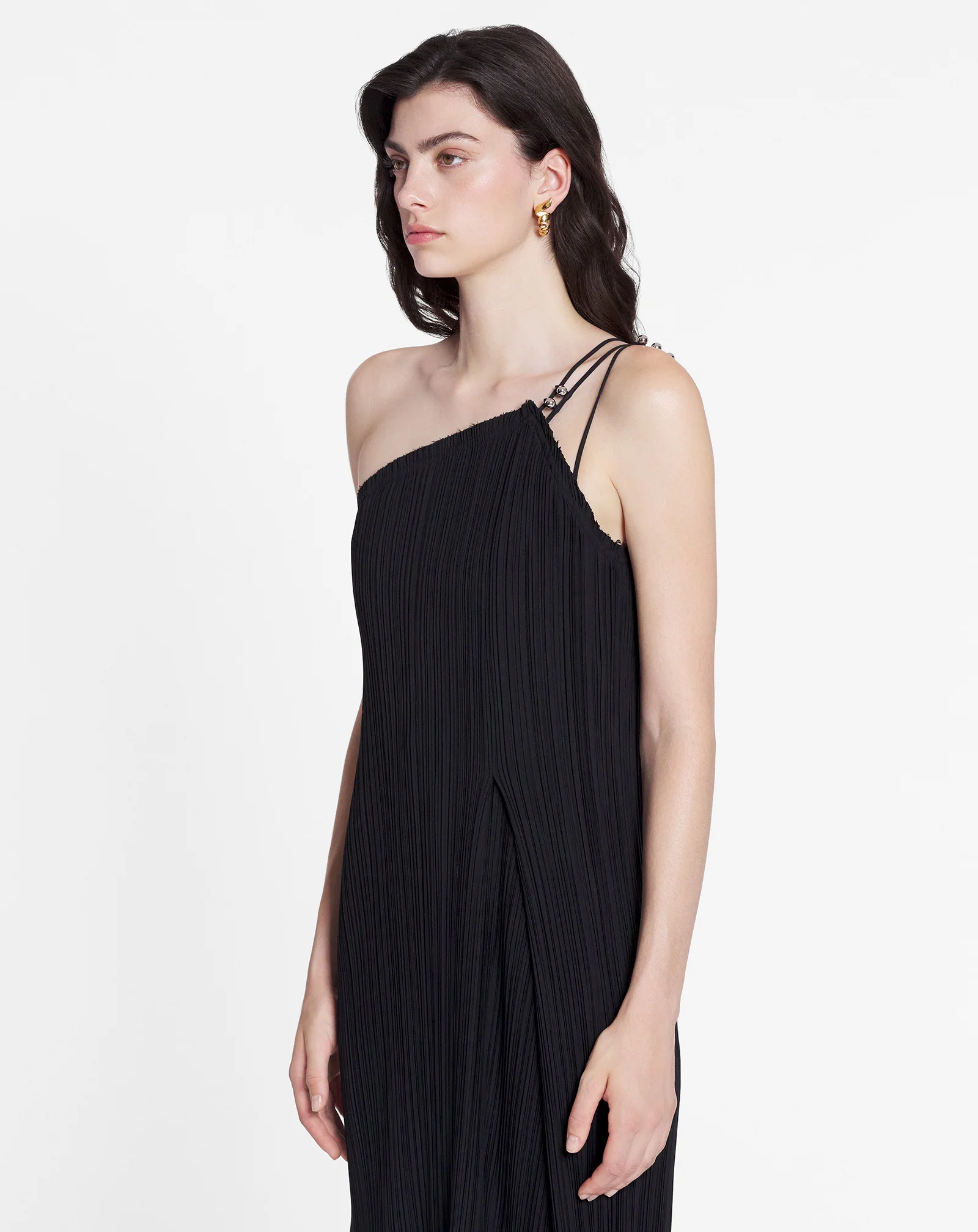 Asymmetrical pleated dress