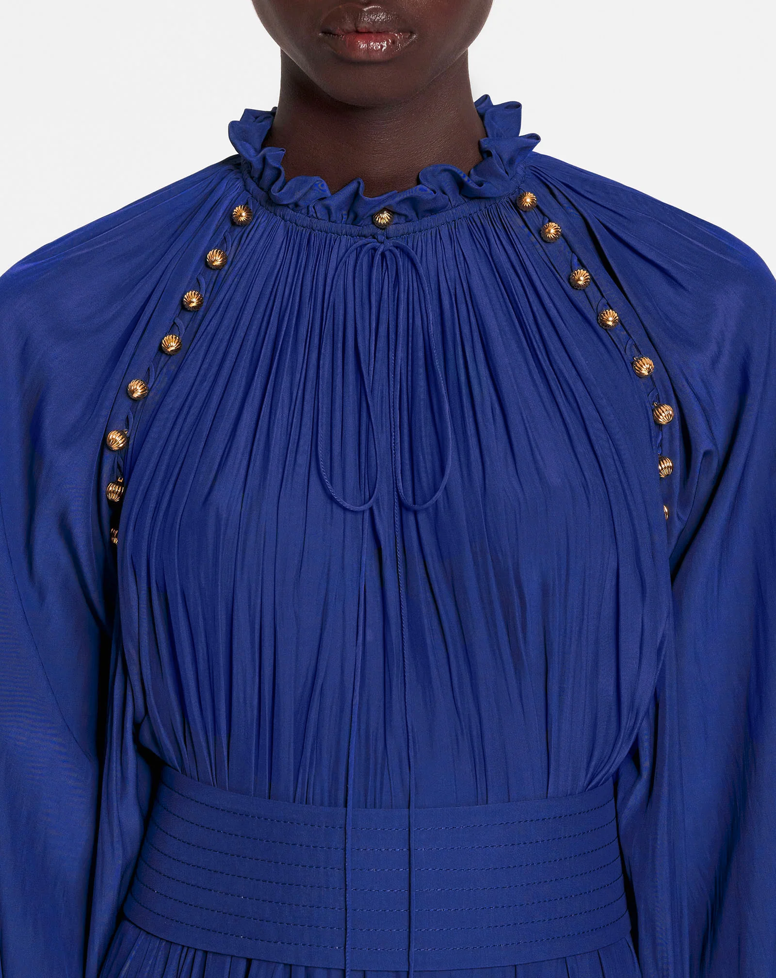 Asymmetrical charmeuse dress