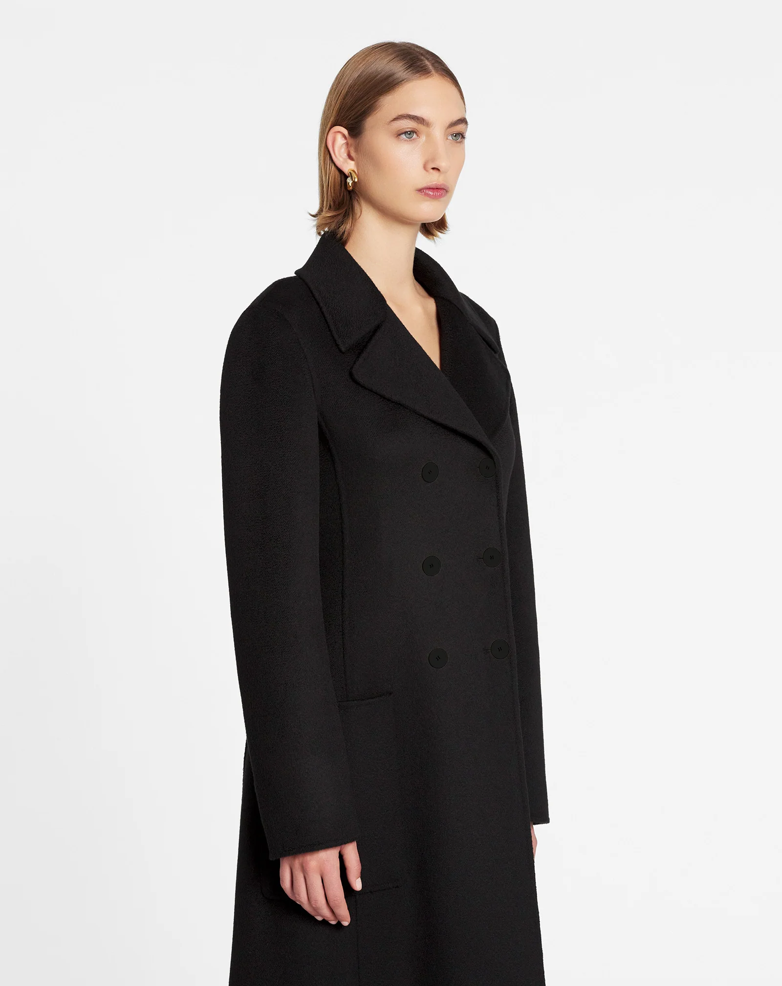 Long coat in double-faced cashmere