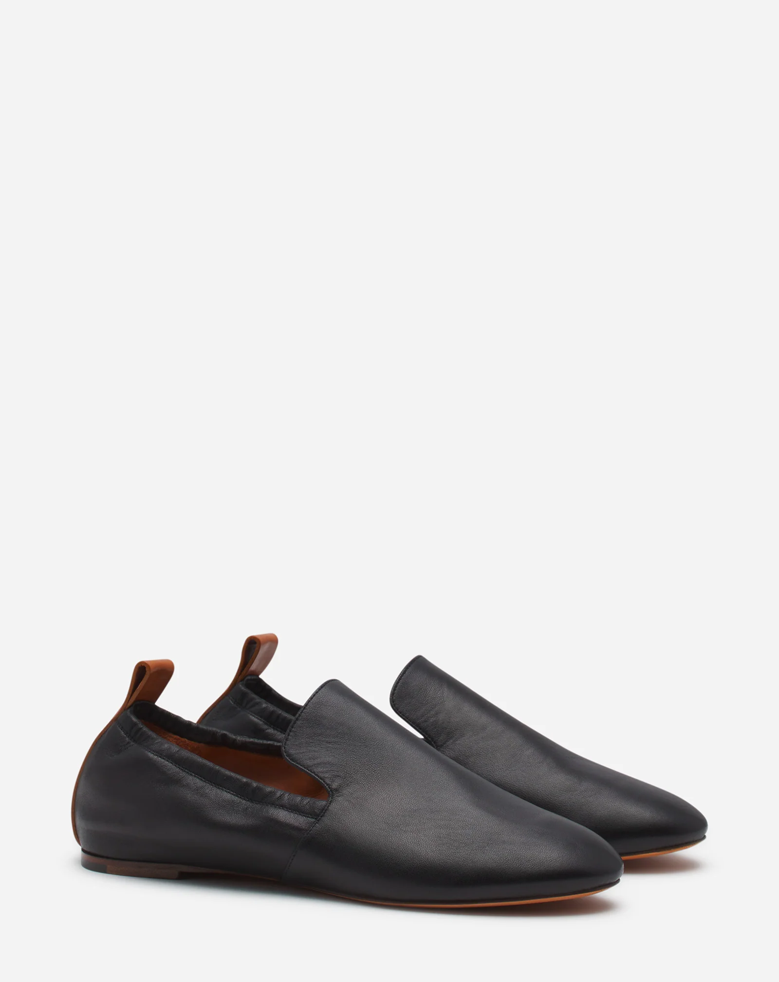 Leather ballerina loafers