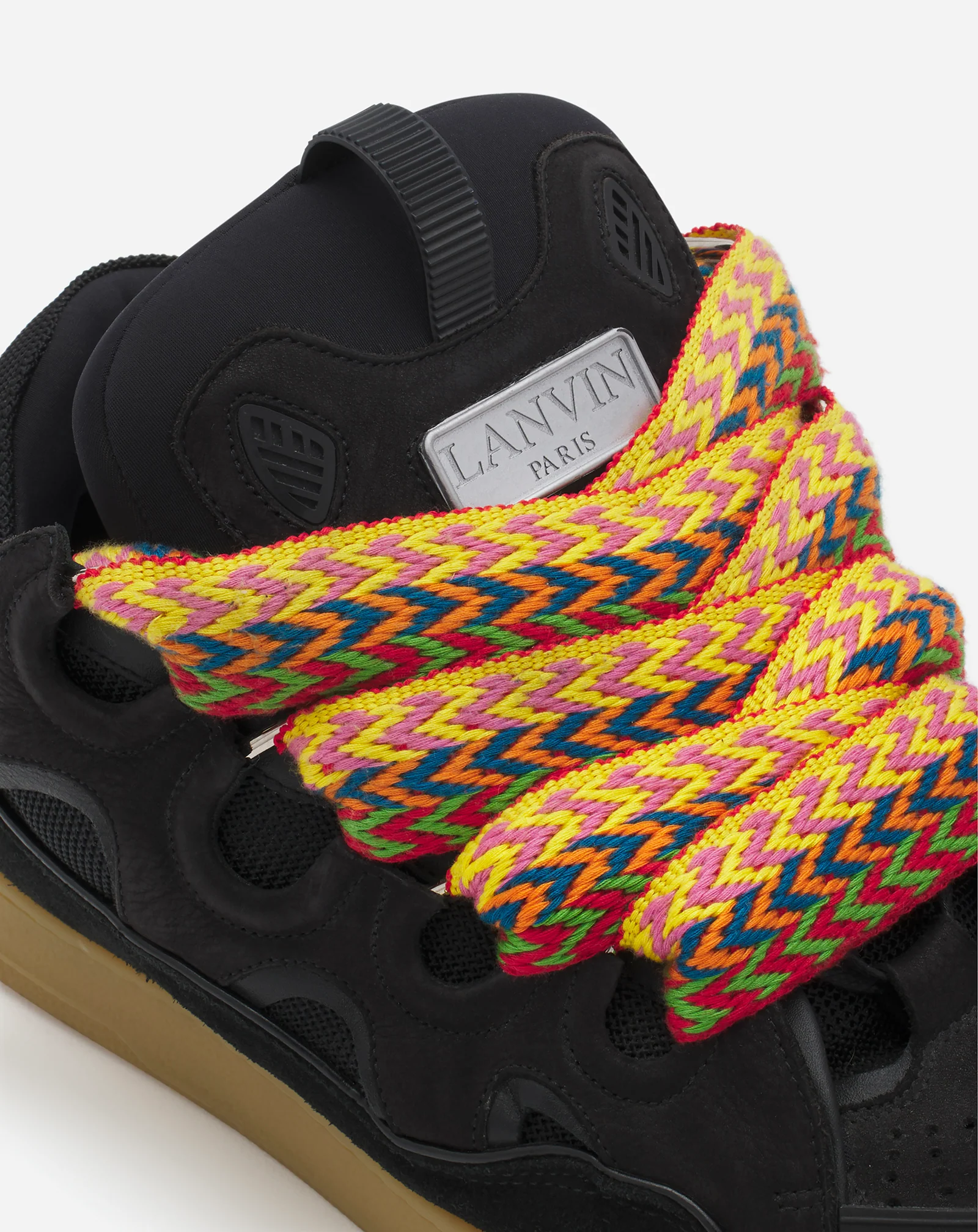 Leather curb sneakers