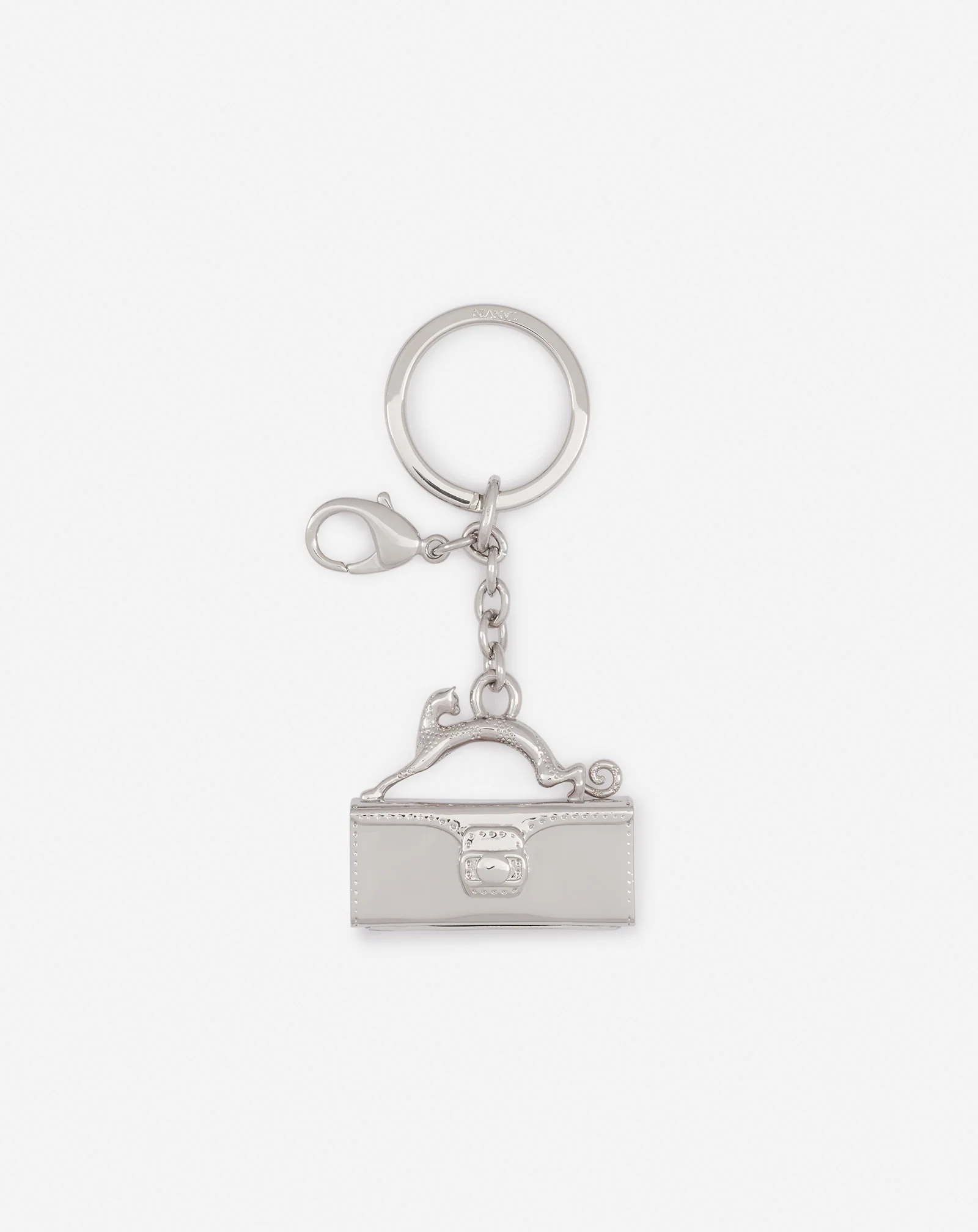 Pencil cat brass key ring